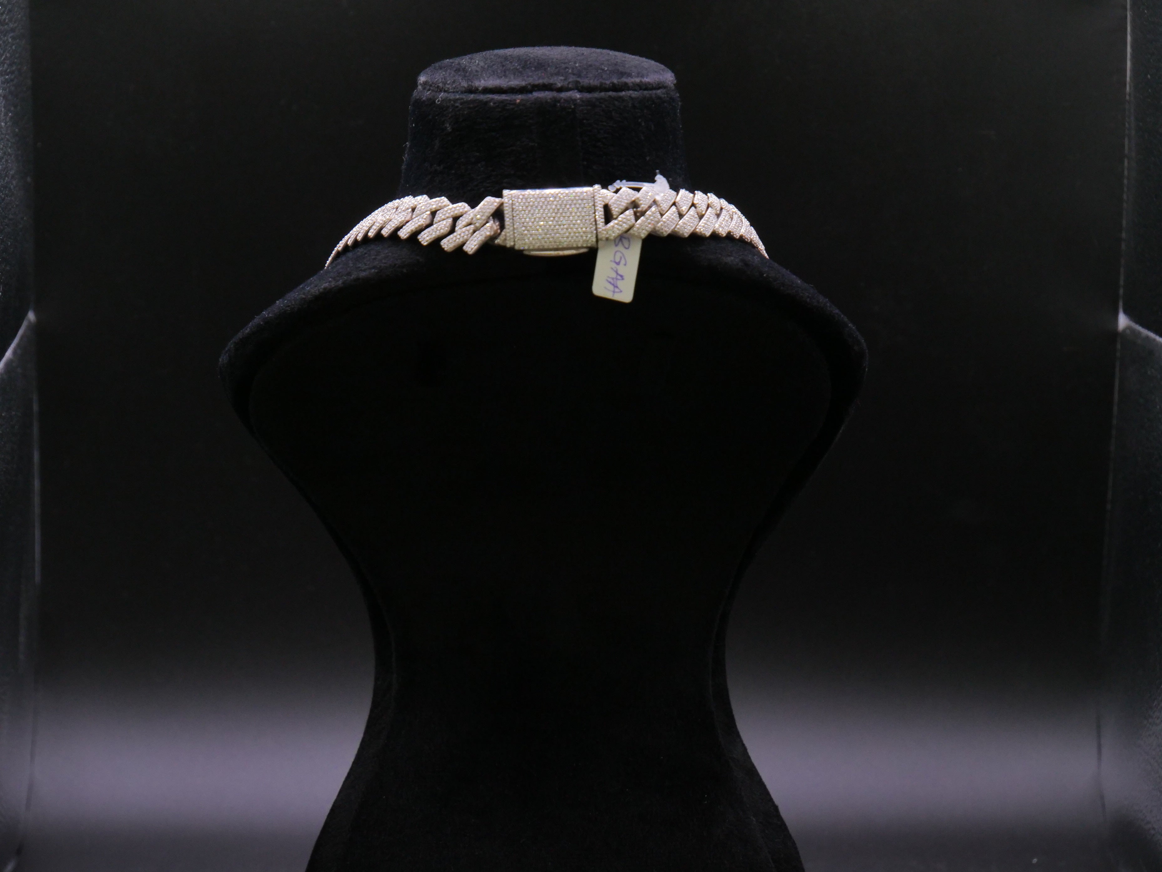 Wide Iced Out Full Pavé Cuban Link Chain Necklace In Silver