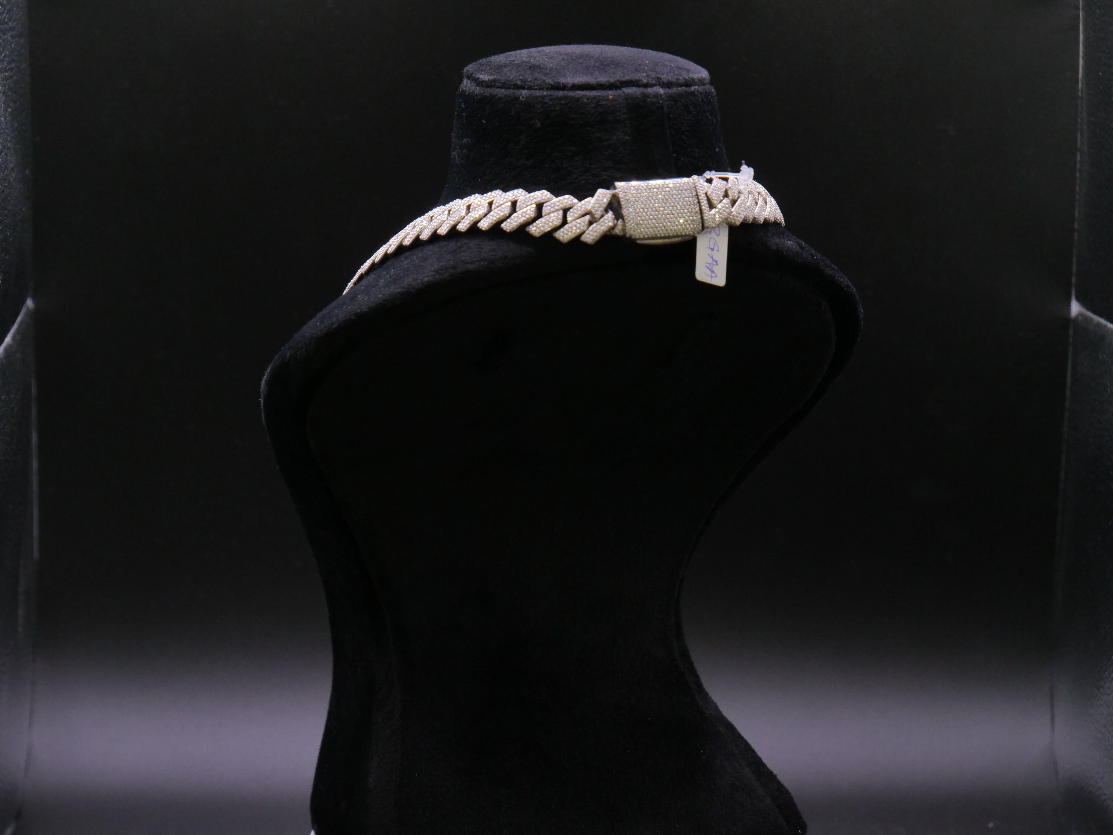 Wide Iced Out Full Pavé Cuban Link Chain Necklace In Silver
