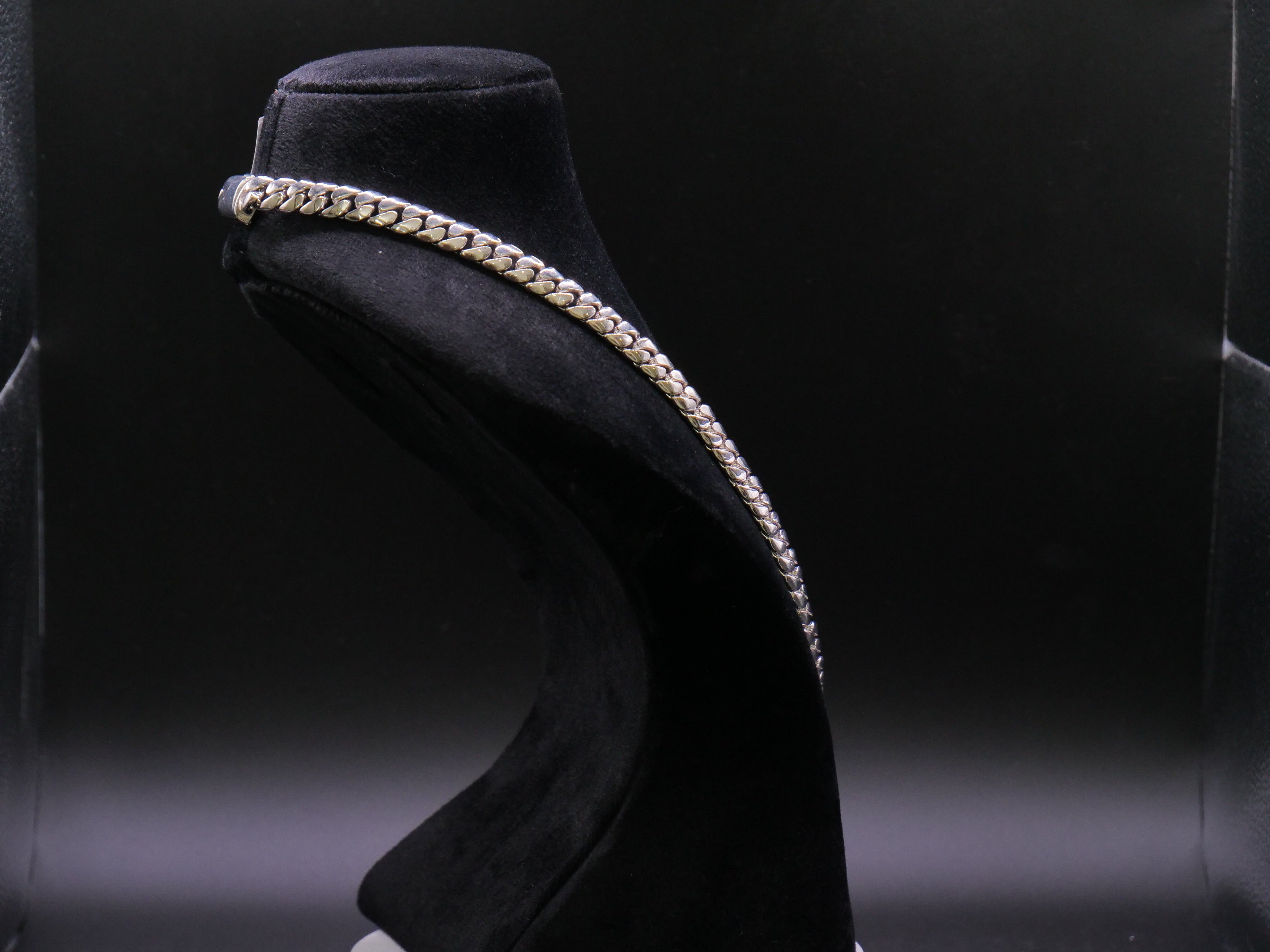 Heavyweight Polished Flat Cuban Link Chain Necklace In Silver