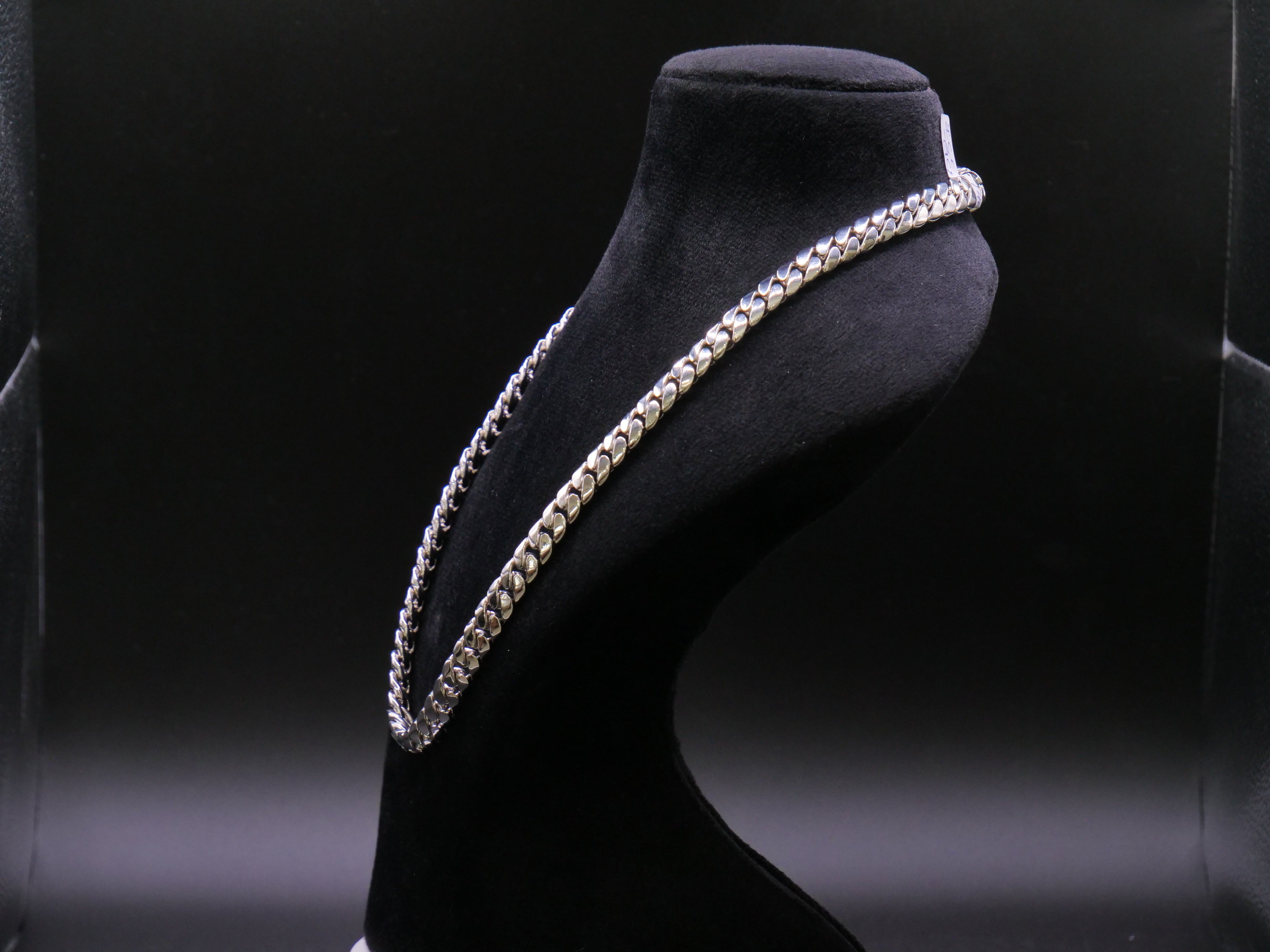 Heavyweight Polished Flat Cuban Link Chain Necklace In Silver