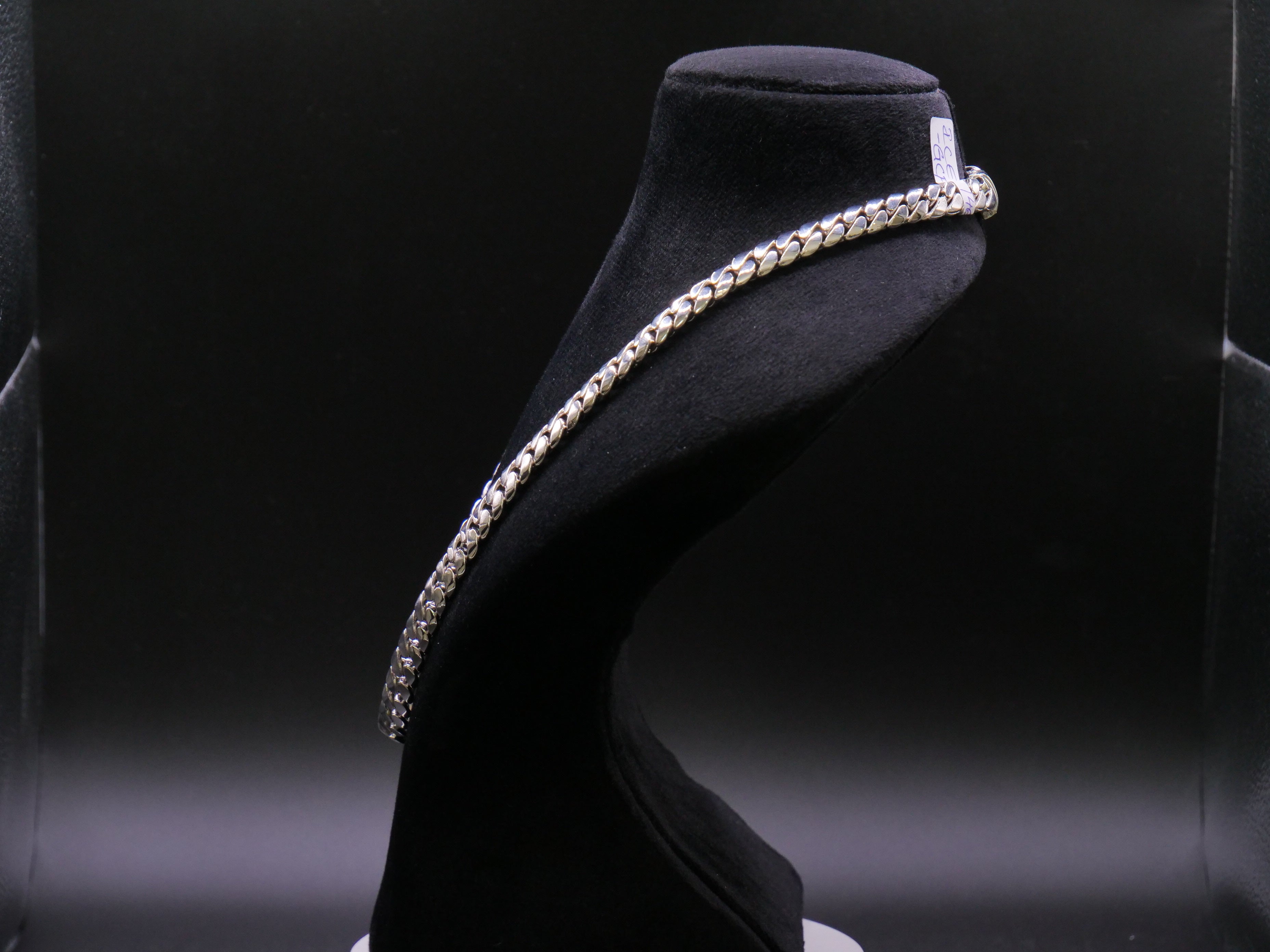 Heavyweight Polished Flat Cuban Link Chain Necklace In Silver
