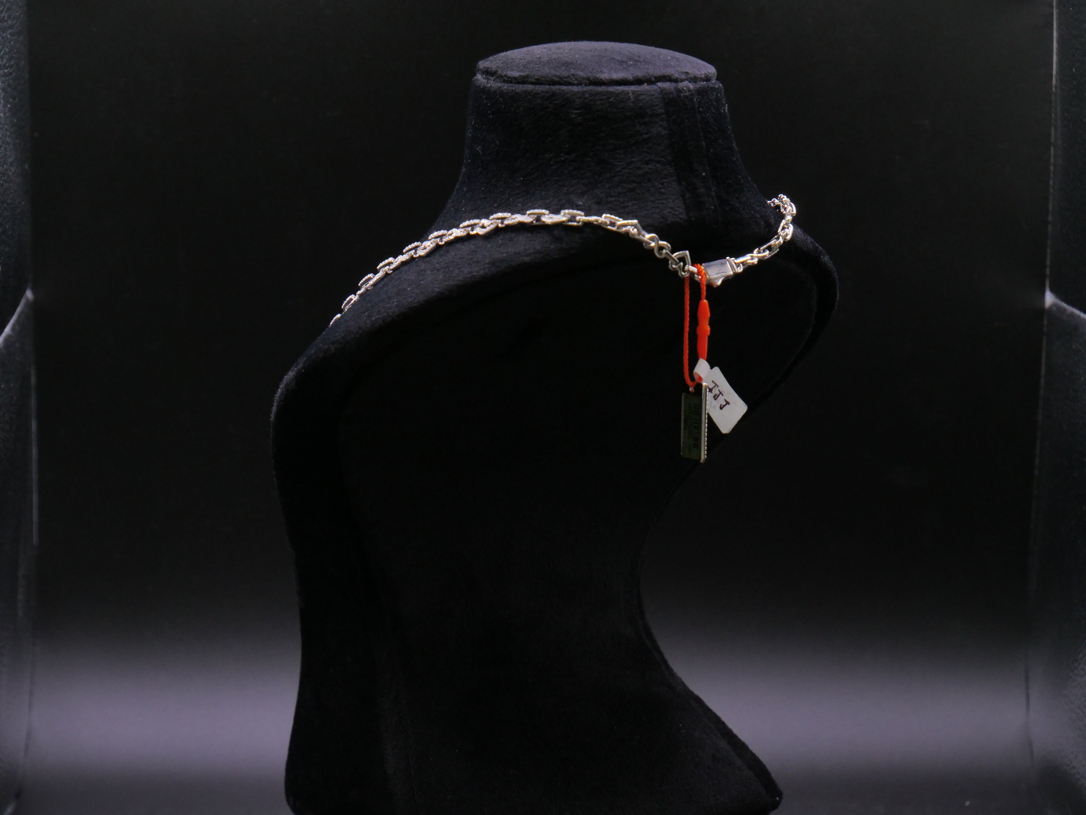 Pavé Open Heart-Link Chain Necklace In Silver