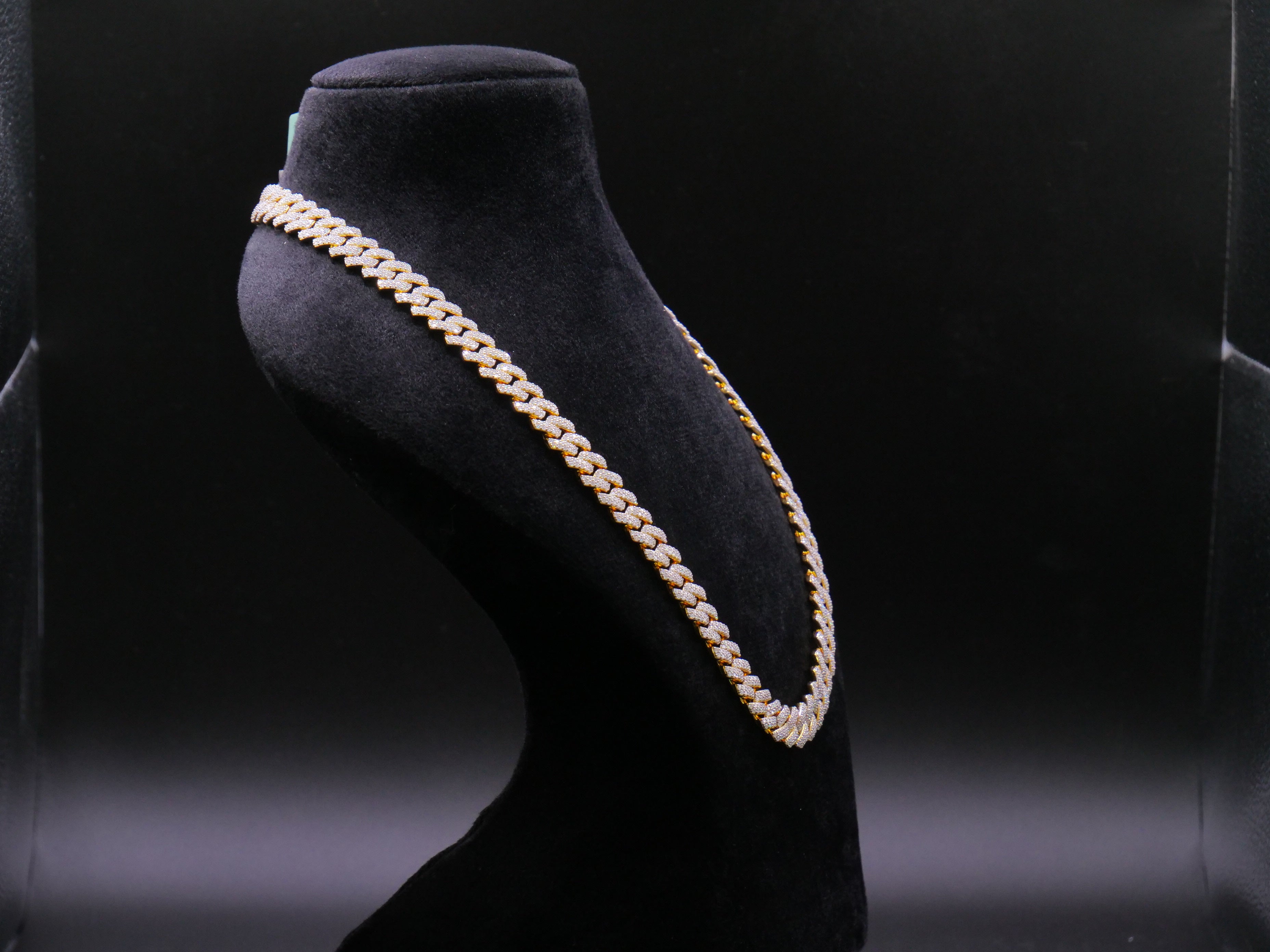 Heavyweight Iced Out Cuban Link Chain In Yellow Gold With Full Pavé CZ Setting