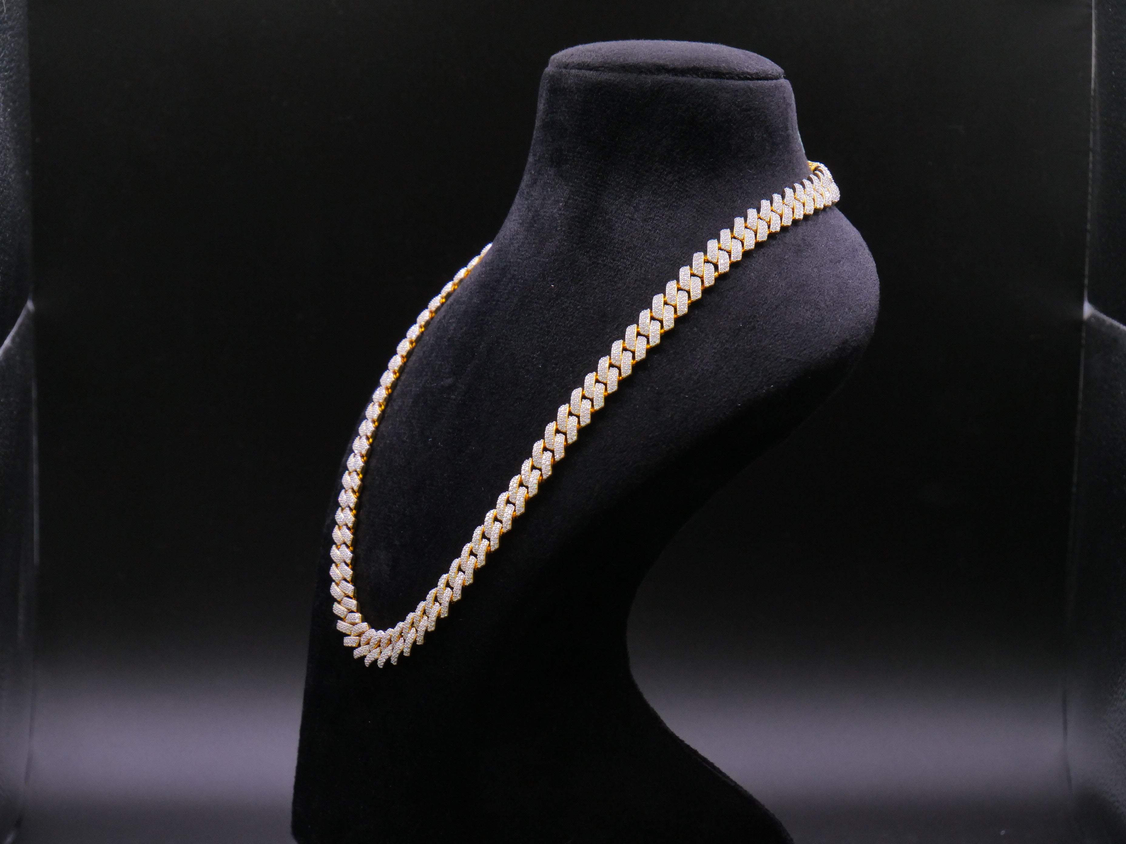 Heavyweight Iced Out Cuban Link Chain In Yellow Gold With Full Pavé CZ Setting