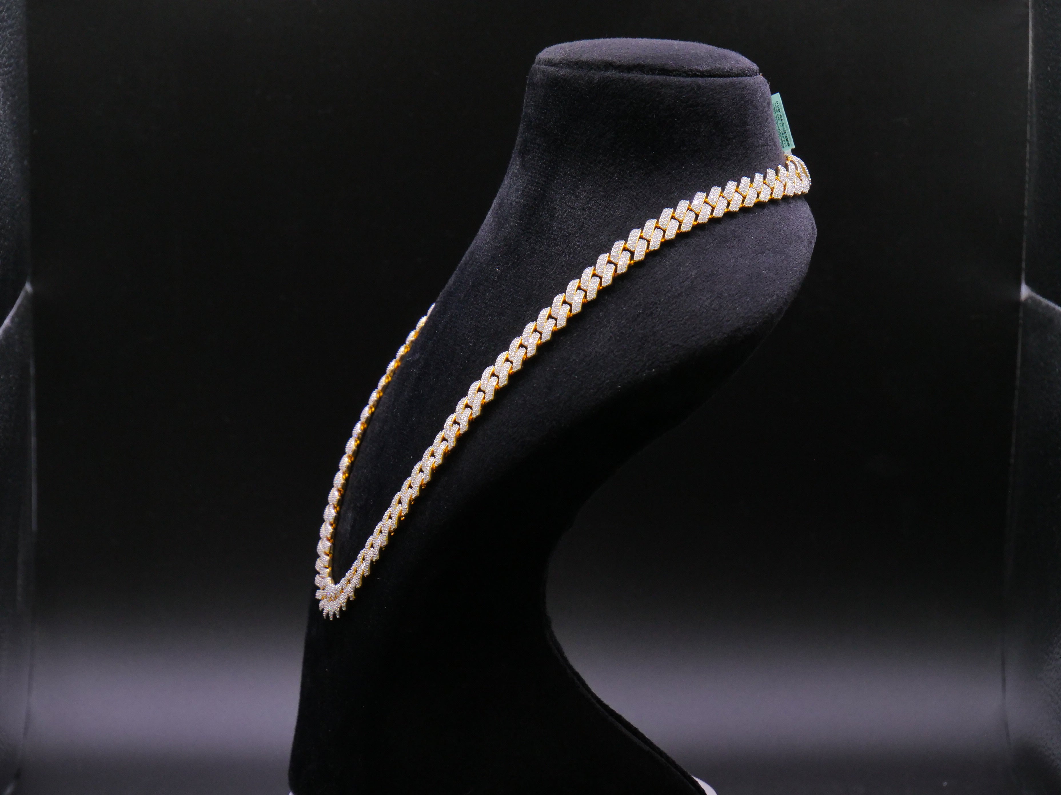 Heavyweight Iced Out Cuban Link Chain In Yellow Gold With Full Pavé CZ Setting