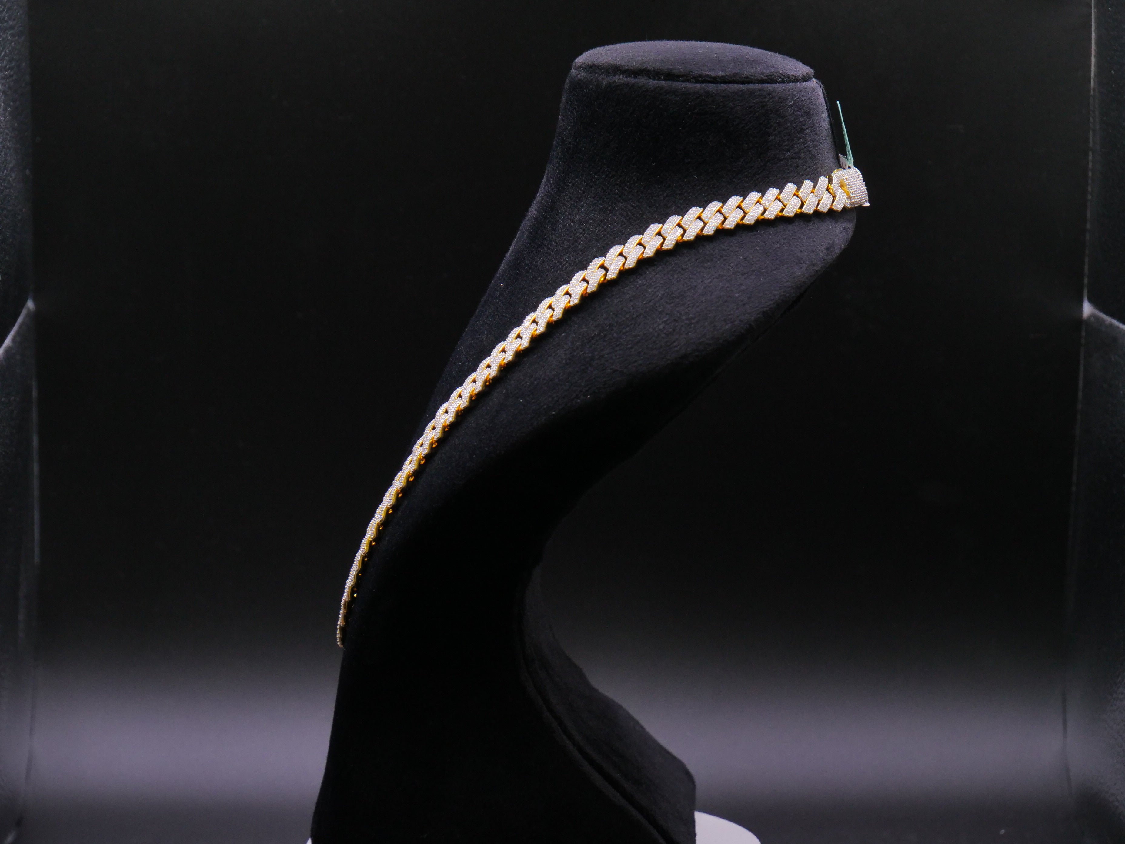 Heavyweight Iced Out Cuban Link Chain In Yellow Gold With Full Pavé CZ Setting