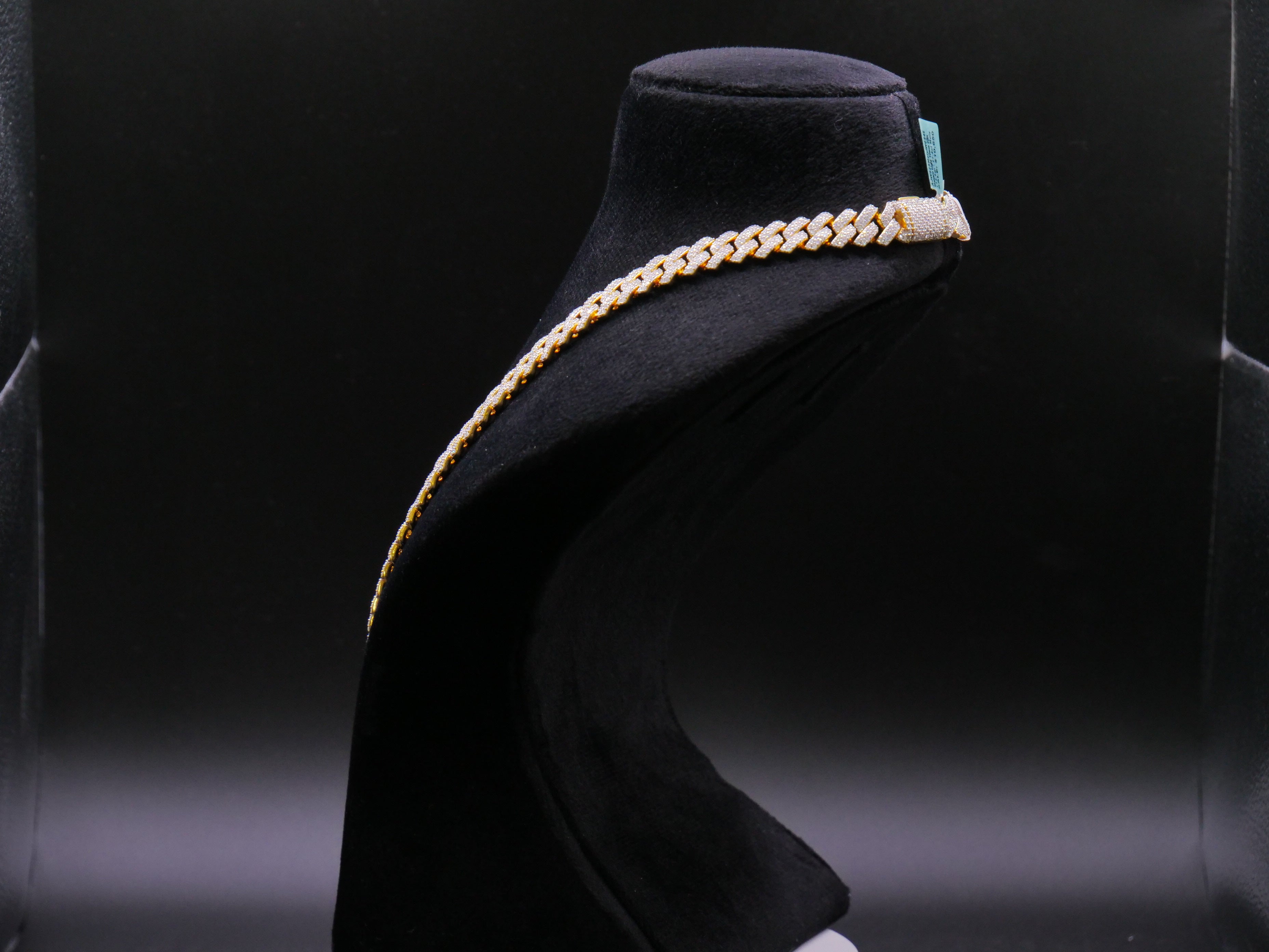 Heavyweight Iced Out Cuban Link Chain In Yellow Gold With Full Pavé CZ Setting