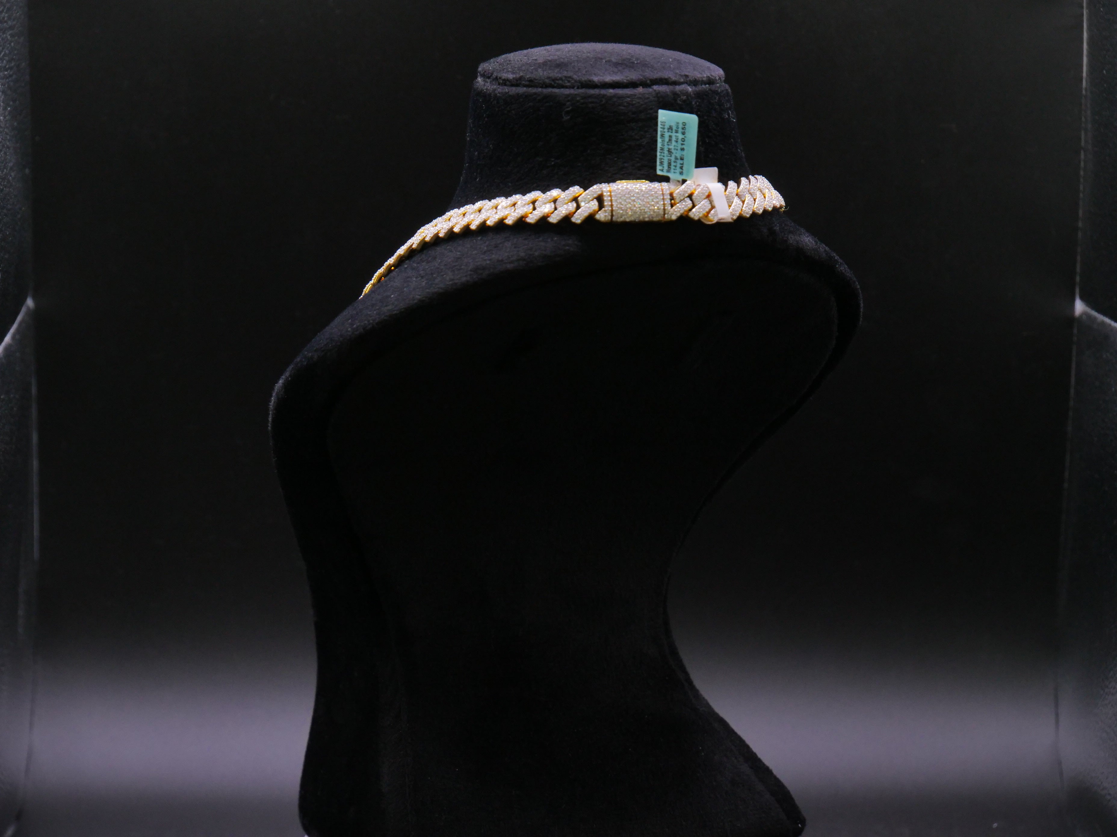 Heavyweight Iced Out Cuban Link Chain In Yellow Gold With Full Pavé CZ Setting