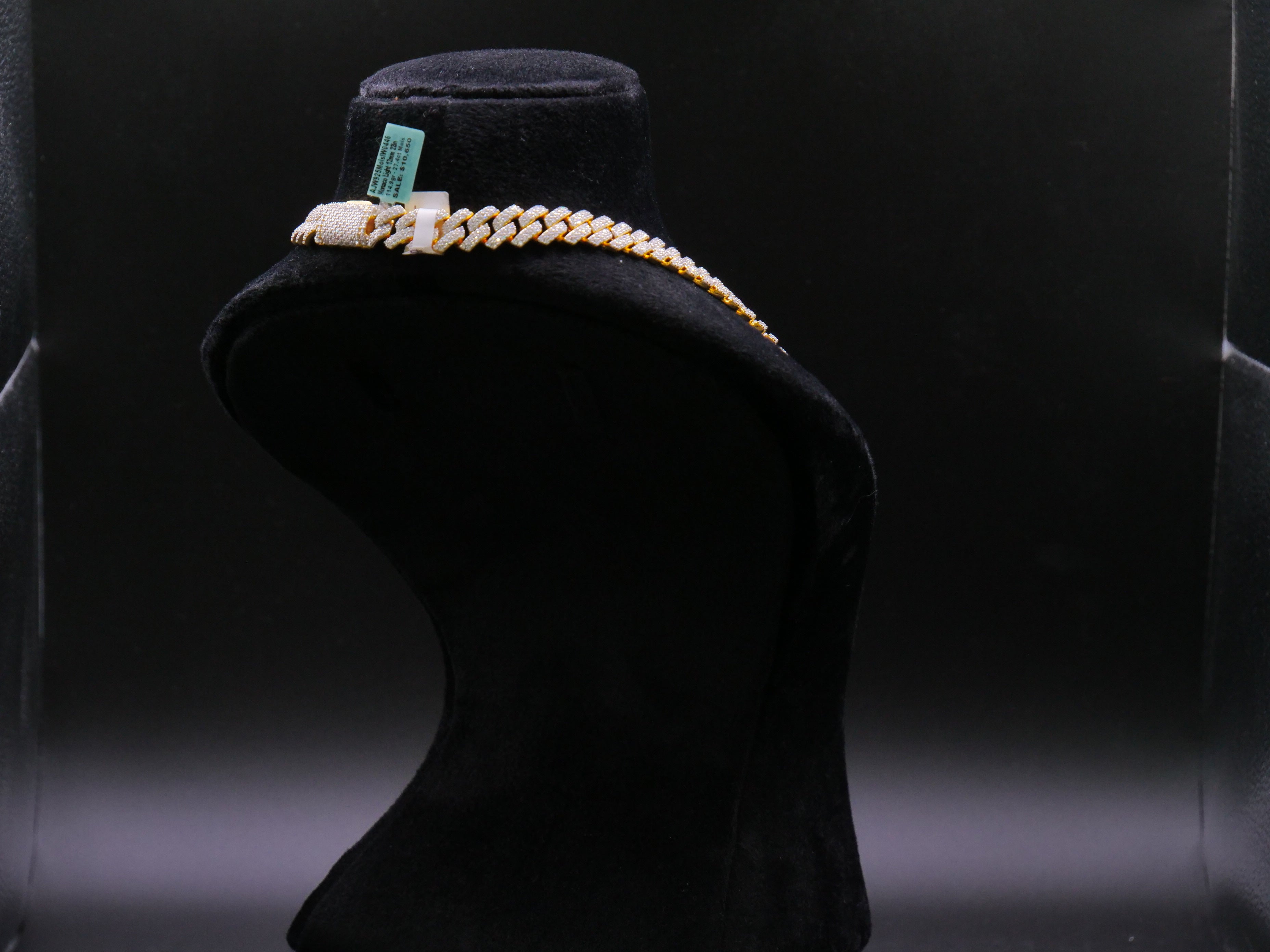 Heavyweight Iced Out Cuban Link Chain In Yellow Gold With Full Pavé CZ Setting