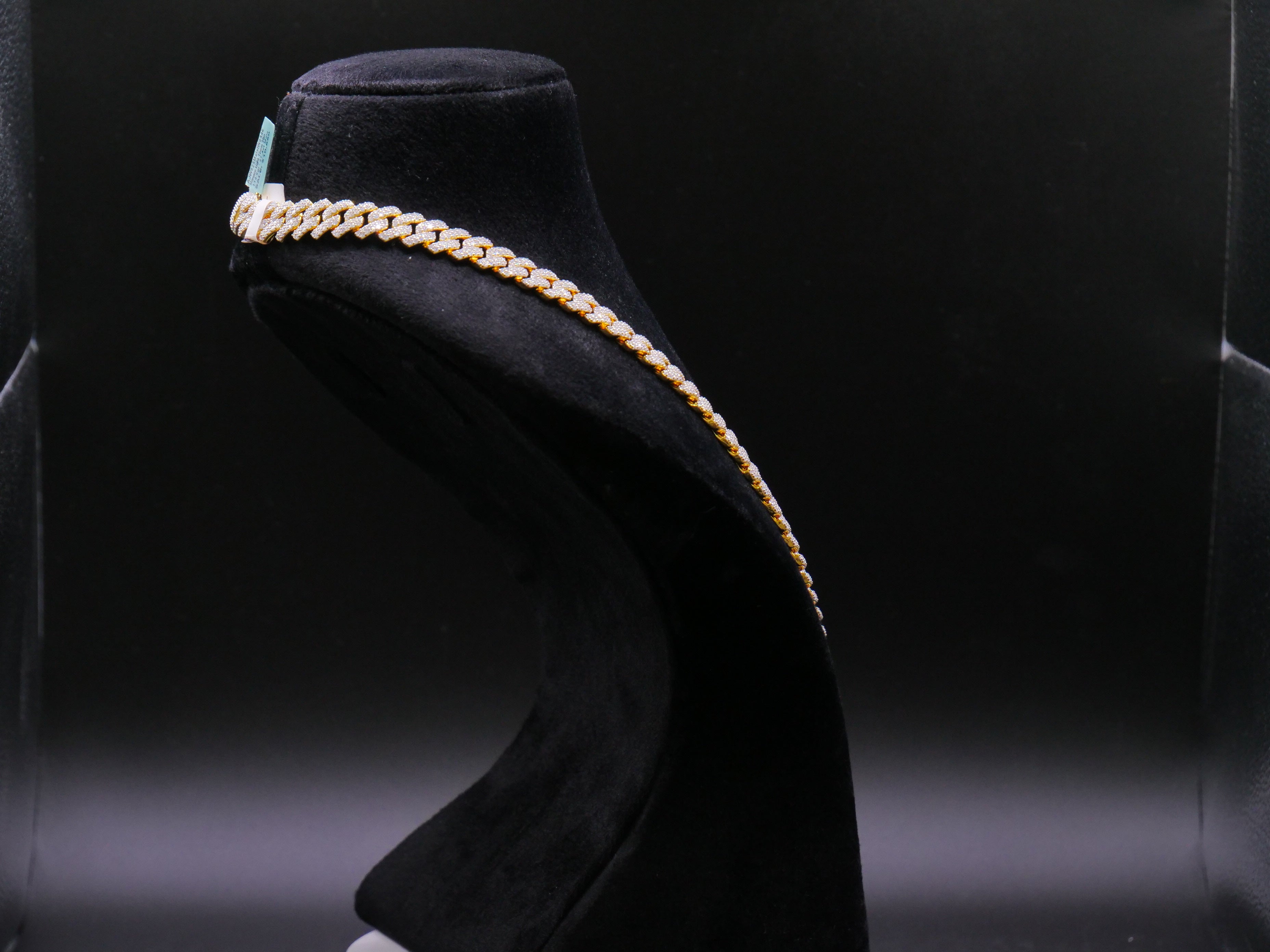 Heavyweight Iced Out Cuban Link Chain In Yellow Gold With Full Pavé CZ Setting