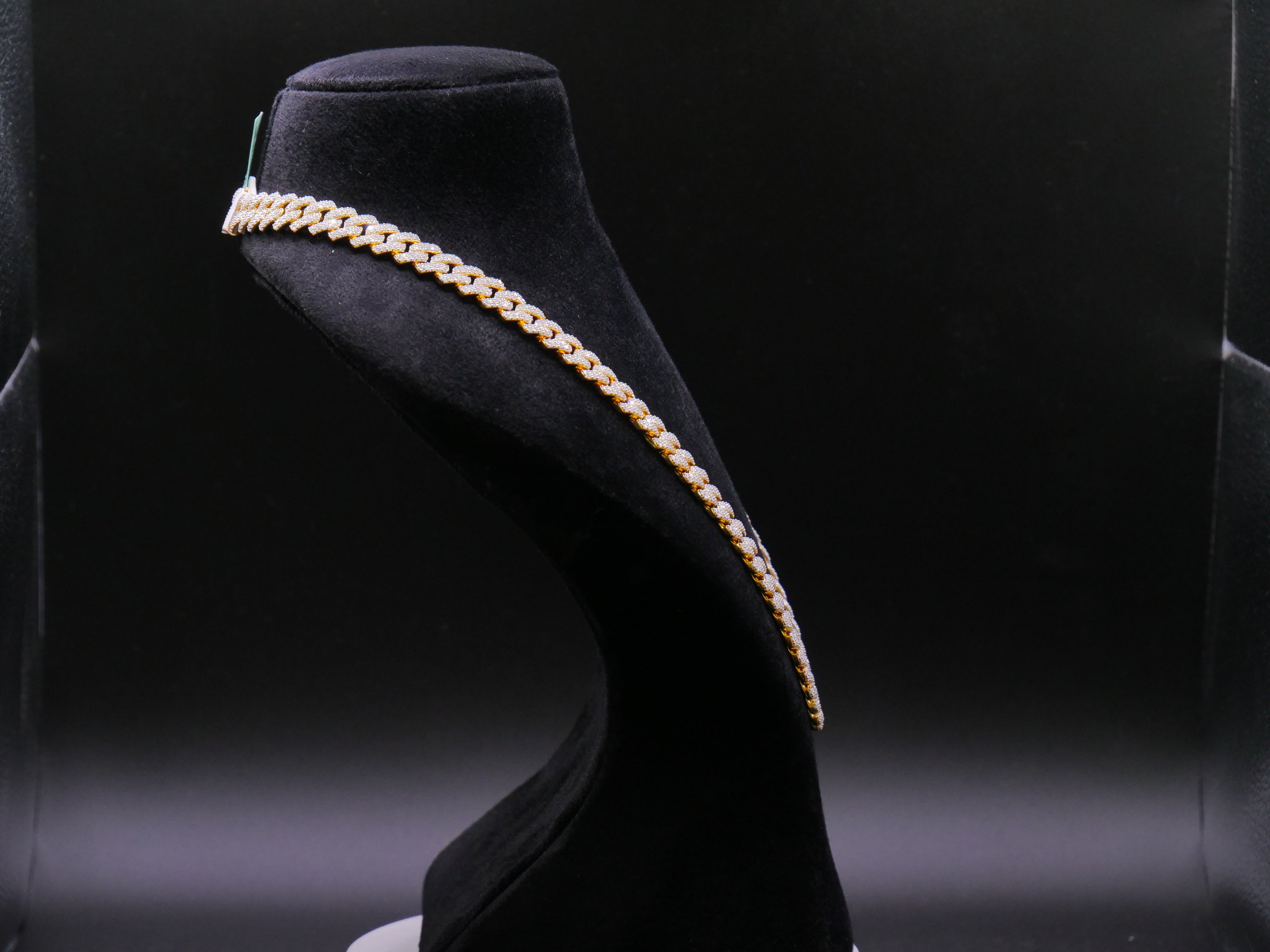 Heavyweight Iced Out Cuban Link Chain In Yellow Gold With Full Pavé CZ Setting