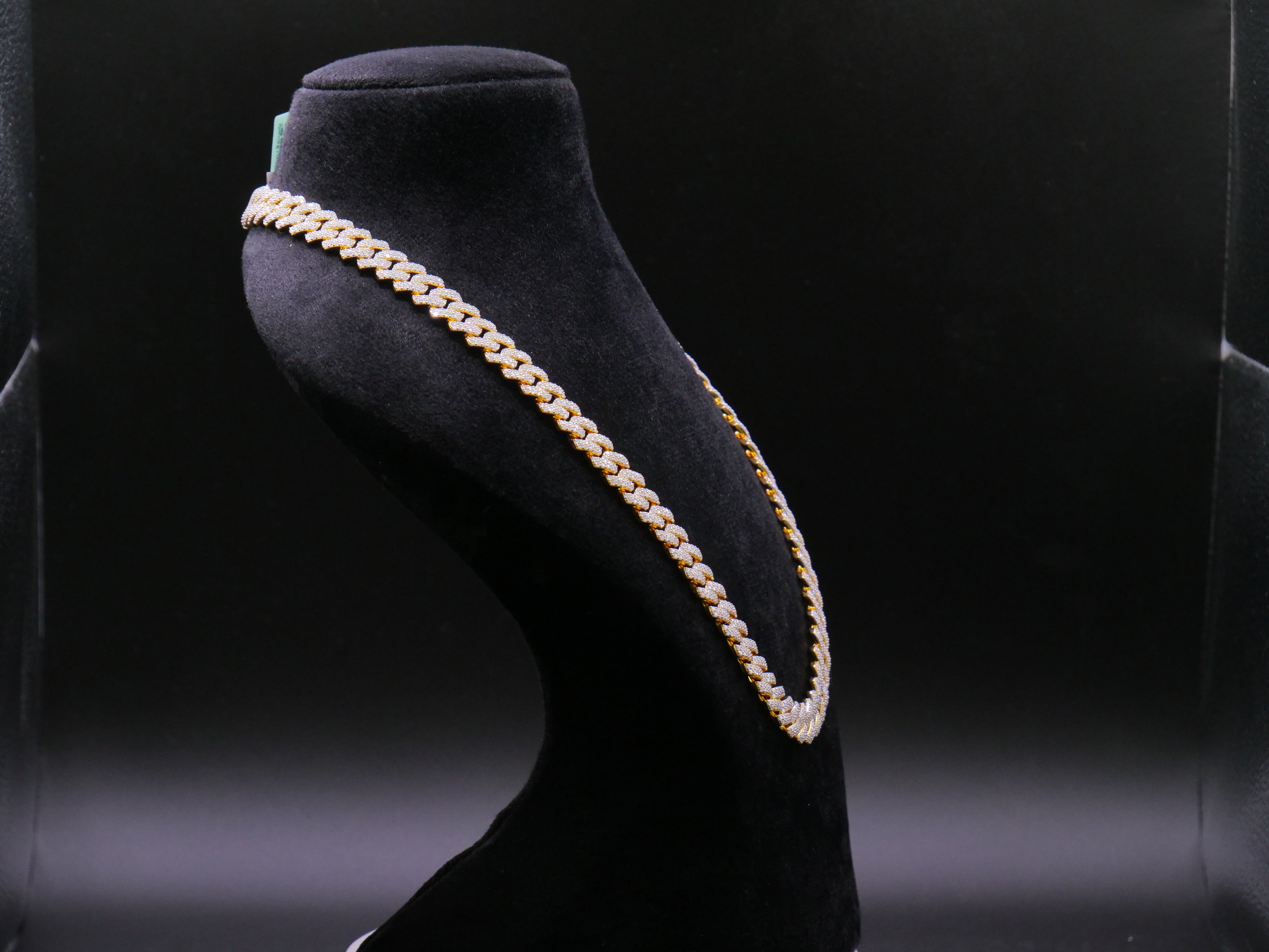 Heavyweight Iced Out Cuban Link Chain In Yellow Gold With Full Pavé CZ Setting