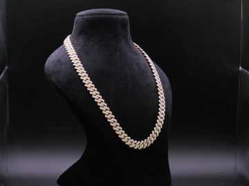 Heavyweight Iced Out Cuban Link Chain In Yellow Gold With Full Pavé CZ Setting