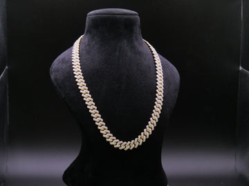 Heavyweight Iced Out Cuban Link Chain In Yellow Gold With Full Pavé CZ Setting