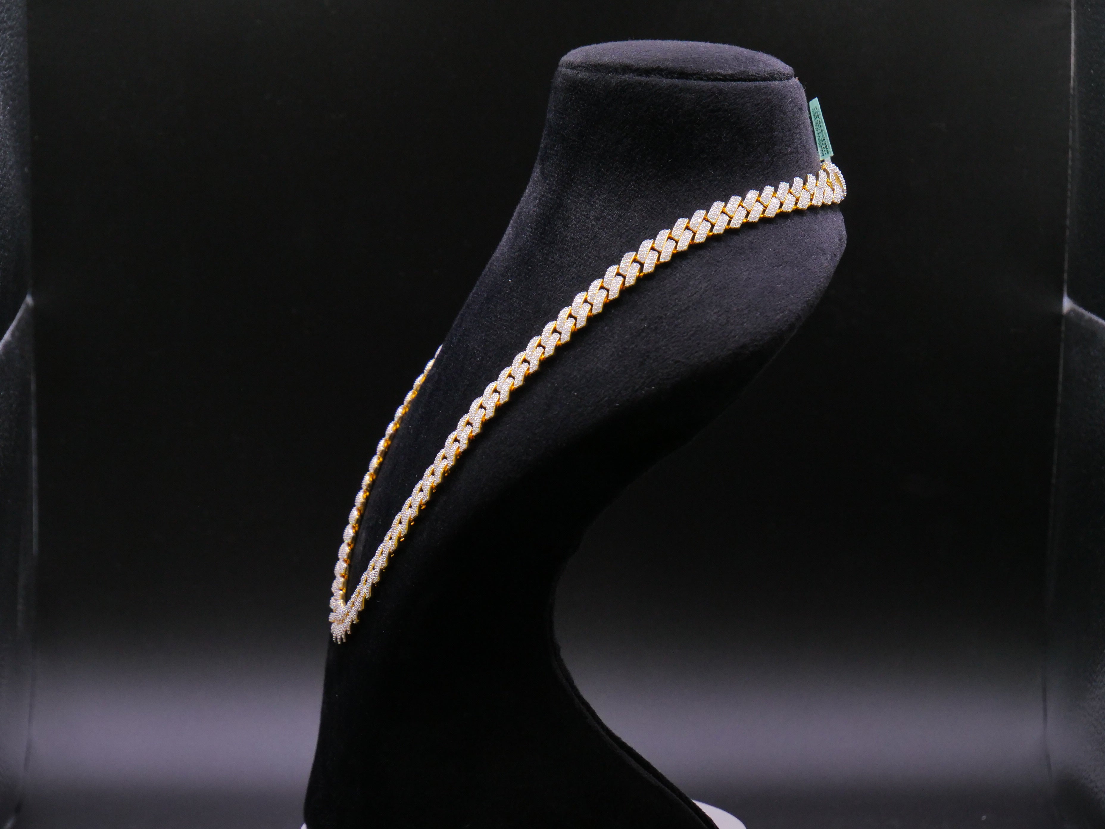Heavyweight Iced Out Cuban Link Chain In Yellow Gold With Full Pavé CZ Setting