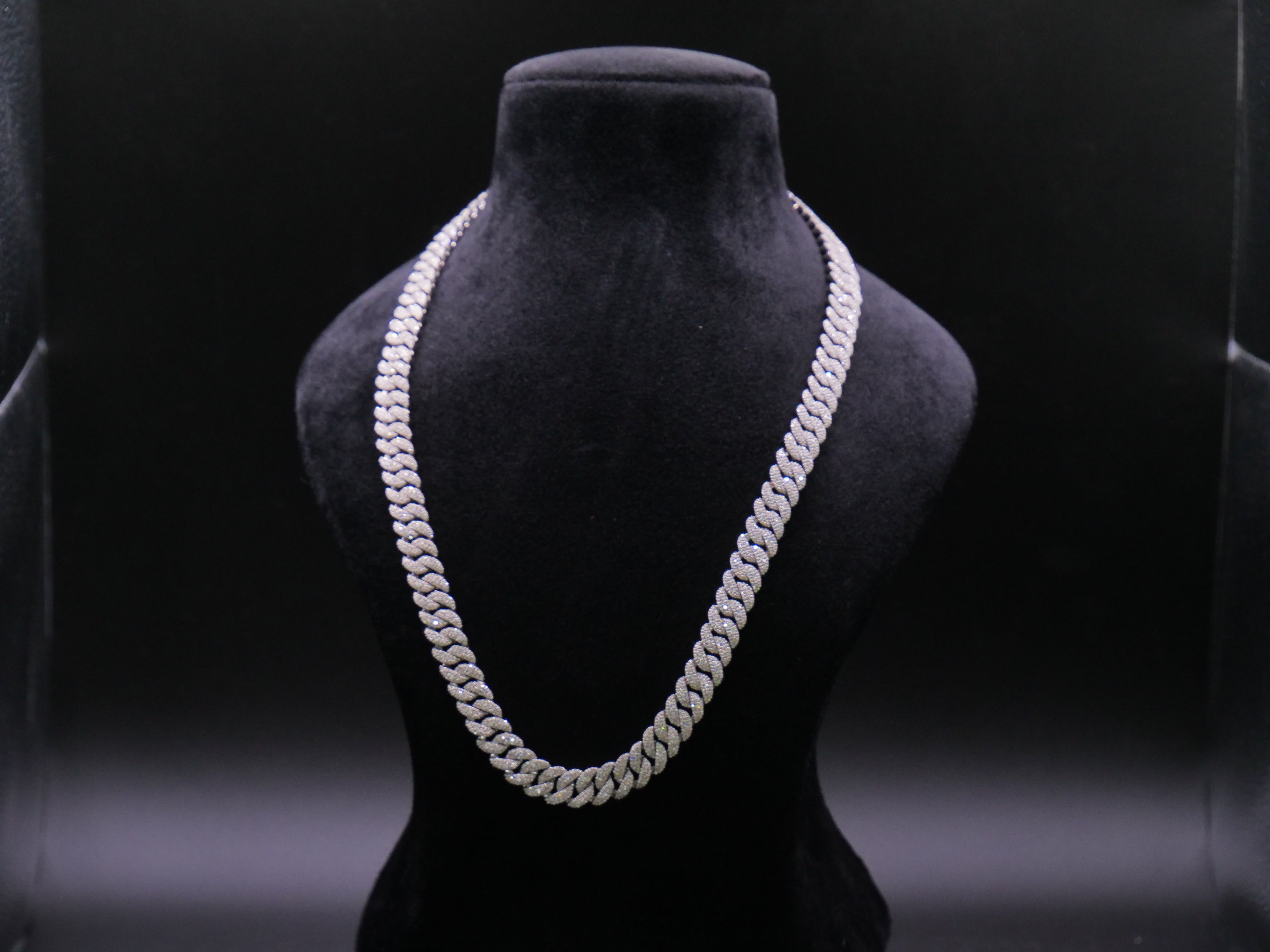 Heavyweight Iced Out Cuban Link Chain In White Gold With Full Pavé CZ Setting