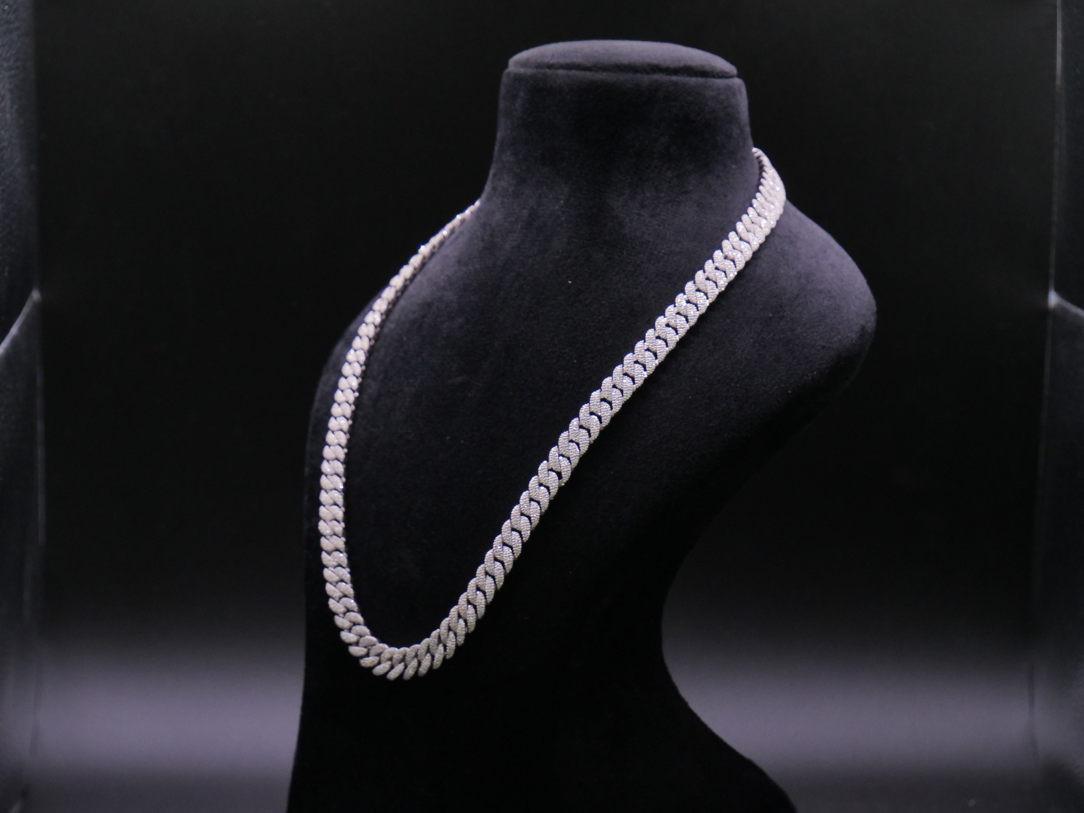 Heavyweight Iced Out Cuban Link Chain In White Gold With Full Pavé CZ Setting