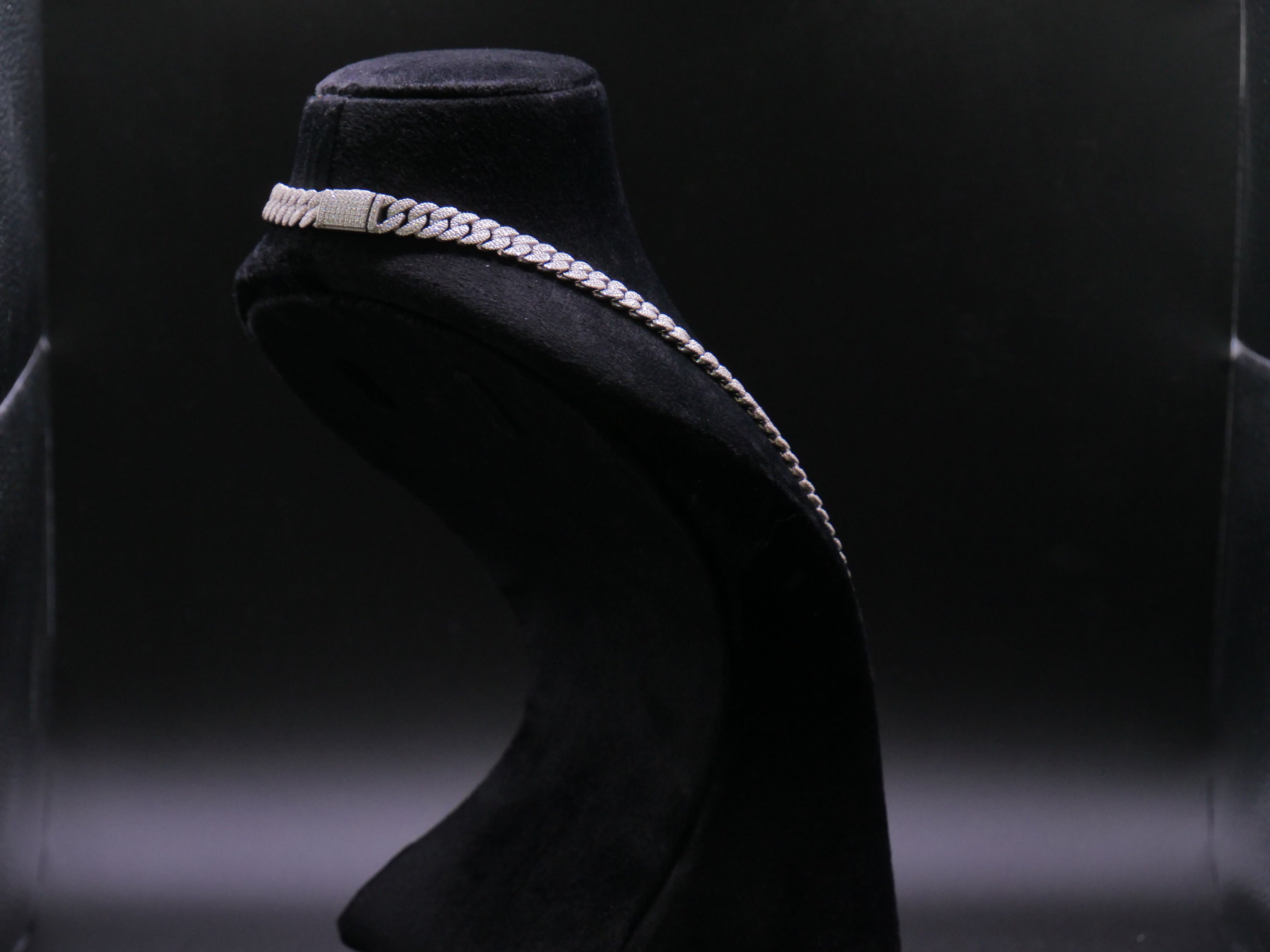 Heavyweight Iced Out Cuban Link Chain In White Gold With Full Pavé CZ Setting