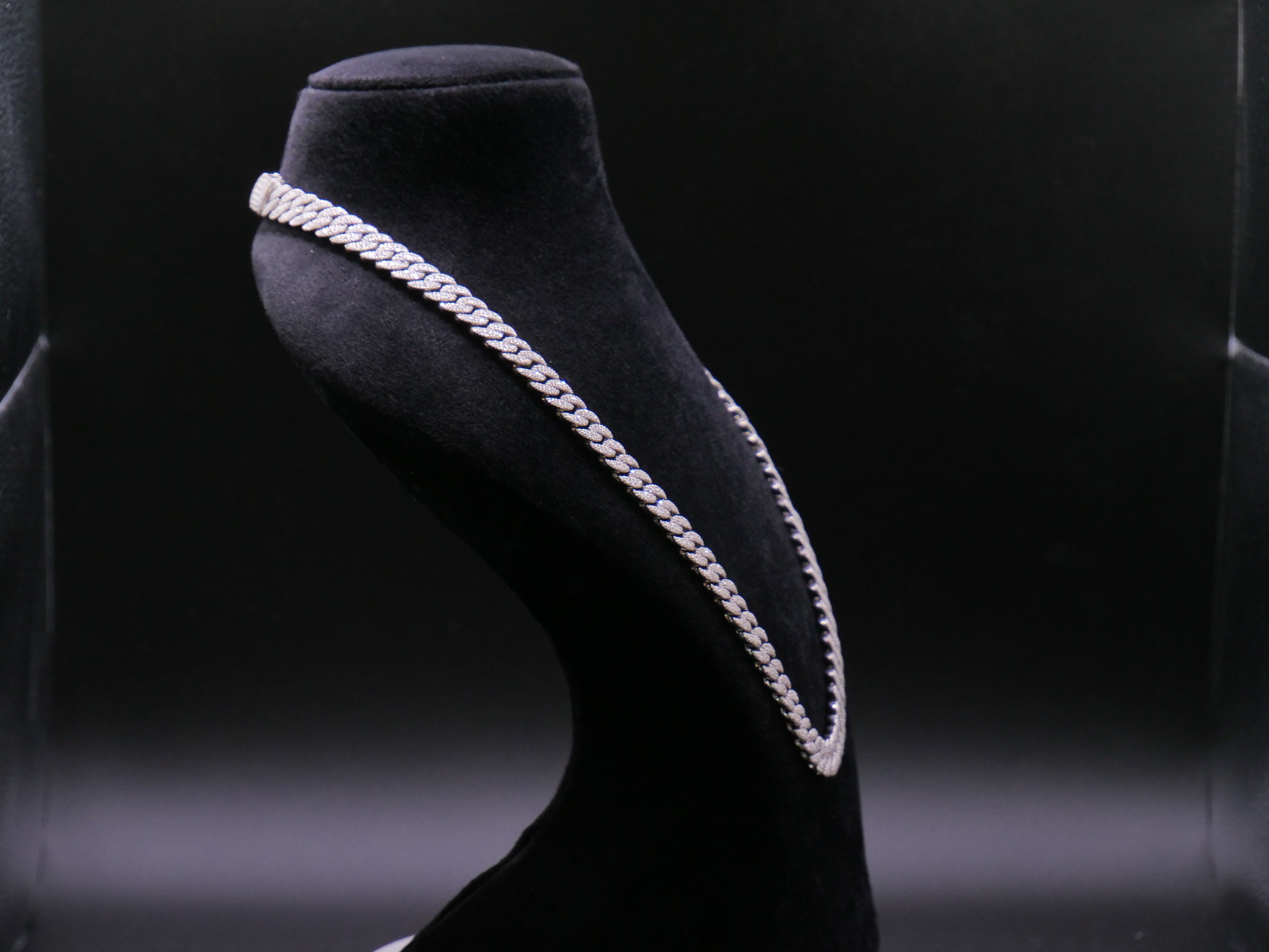 Heavyweight Iced Out Cuban Link Chain In White Gold With Full Pavé CZ Setting