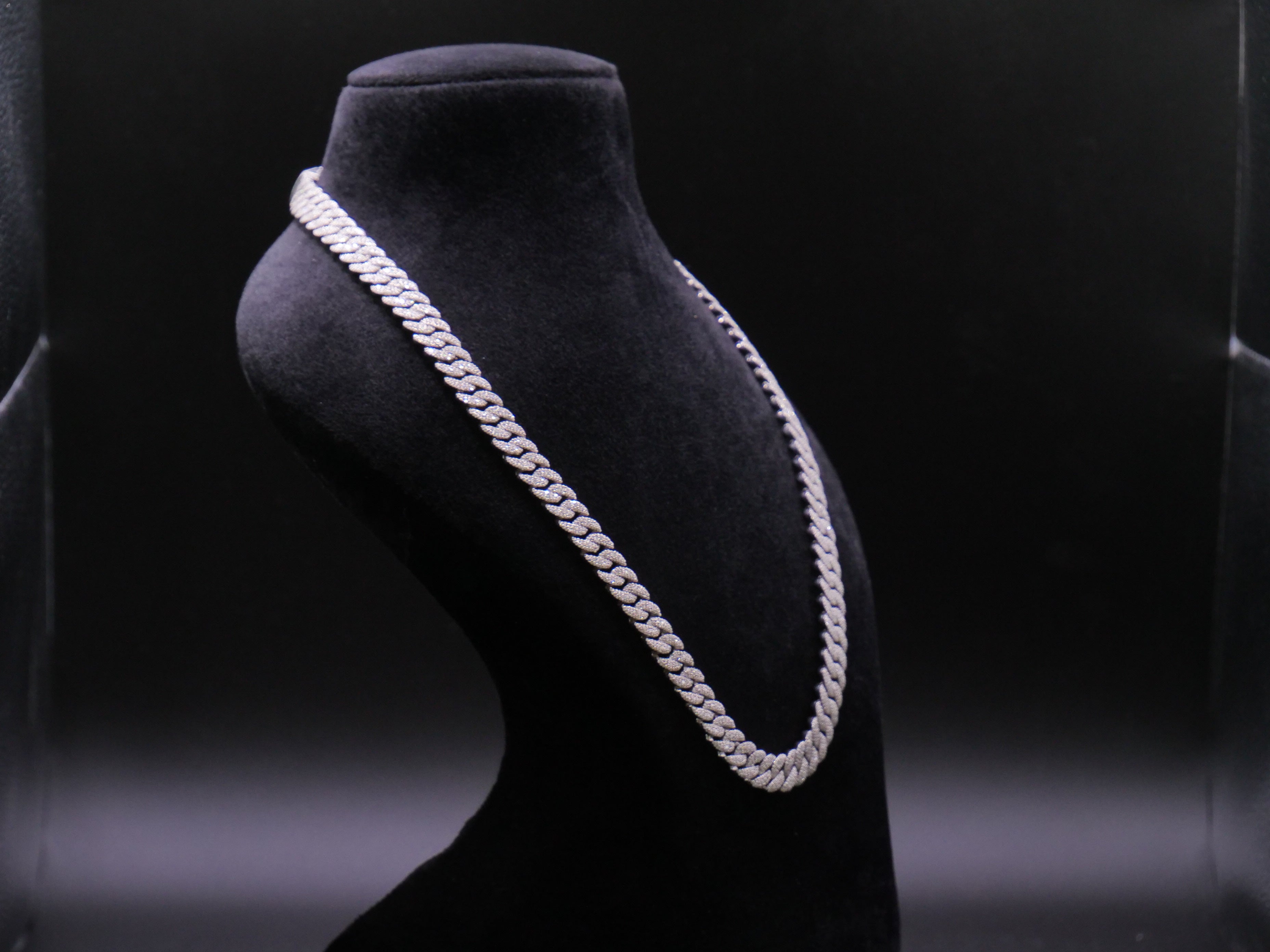 Heavyweight Iced Out Cuban Link Chain In White Gold With Full Pavé CZ Setting