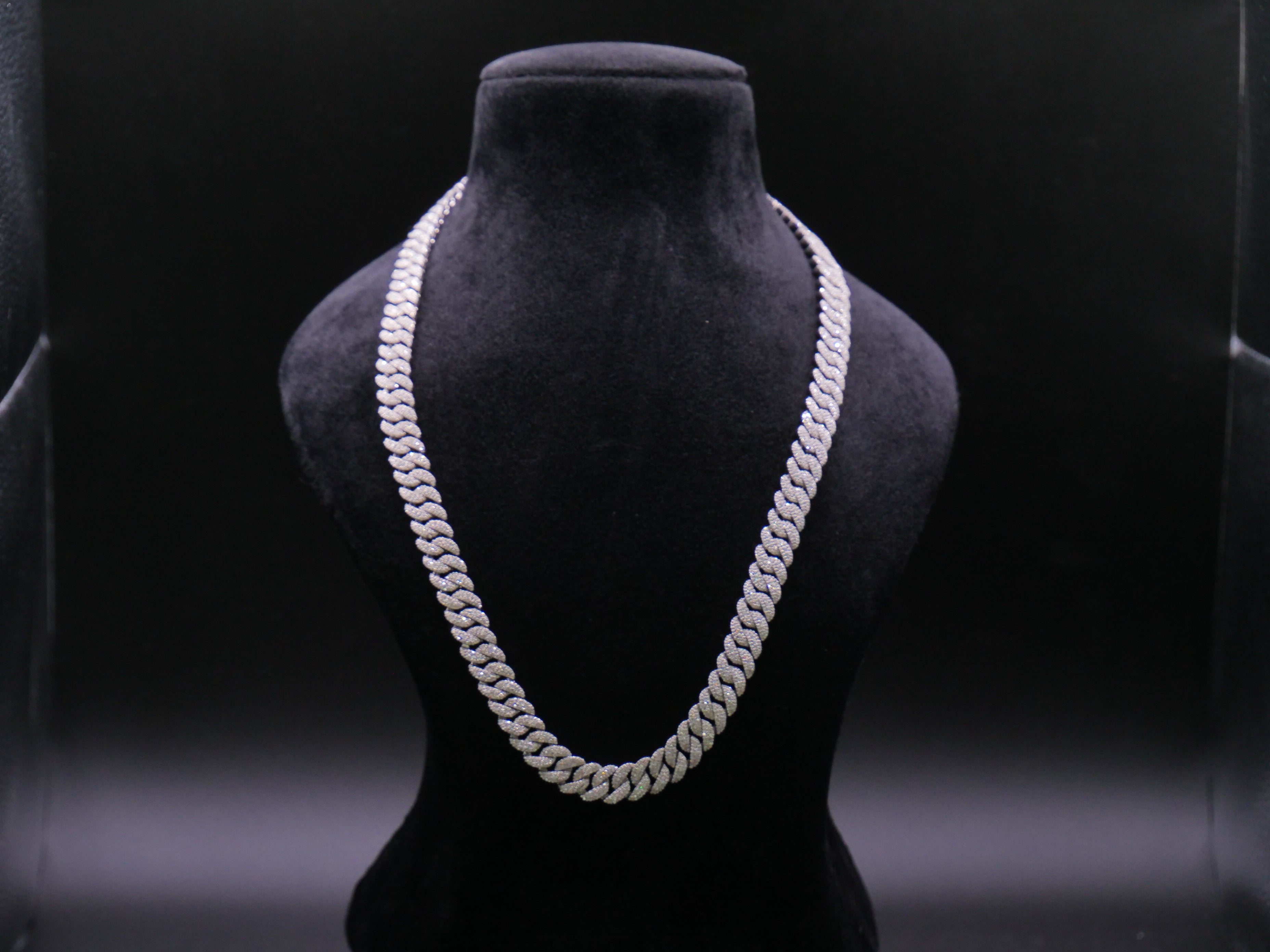 Heavyweight Iced Out Cuban Link Chain In White Gold With Full Pavé CZ Setting
