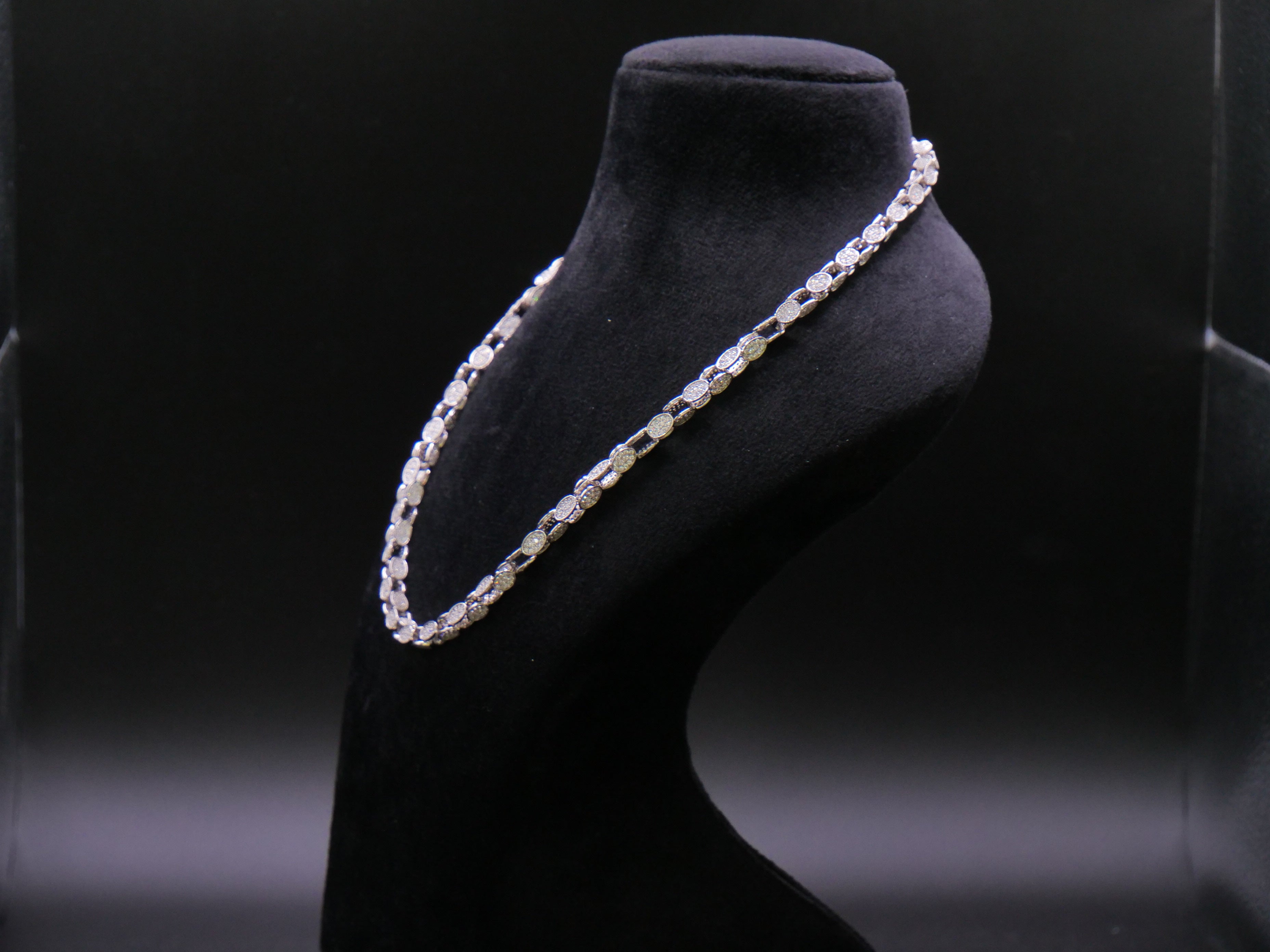 Rose Gold Cuban Link Chain Necklace With Full Pavé CZ Stone Setting