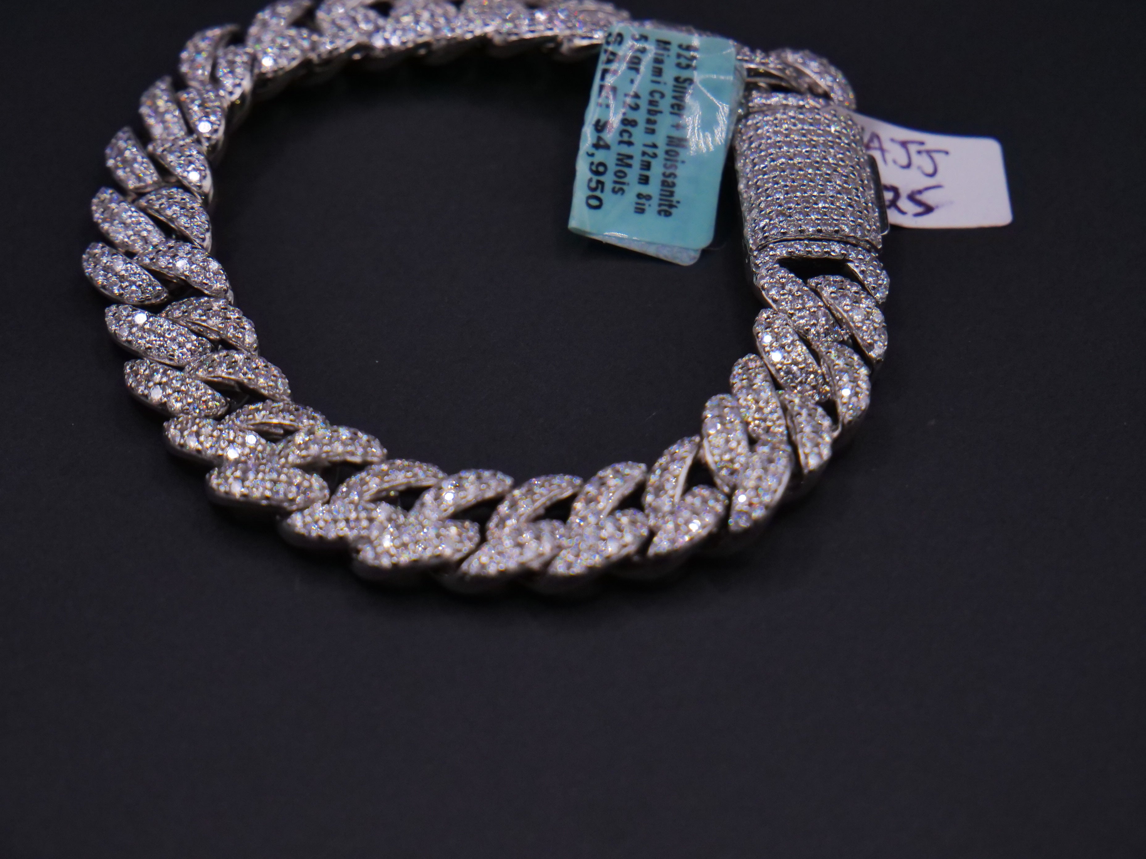Chunky Iced Out Cuban Link Bracelet In White Gold With Full Pavé CZ & Stone-Set Clasp