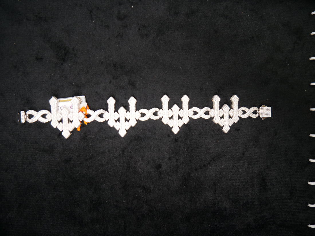 Pavé Diamond Infinity Link Statement Bracelet In White Gold