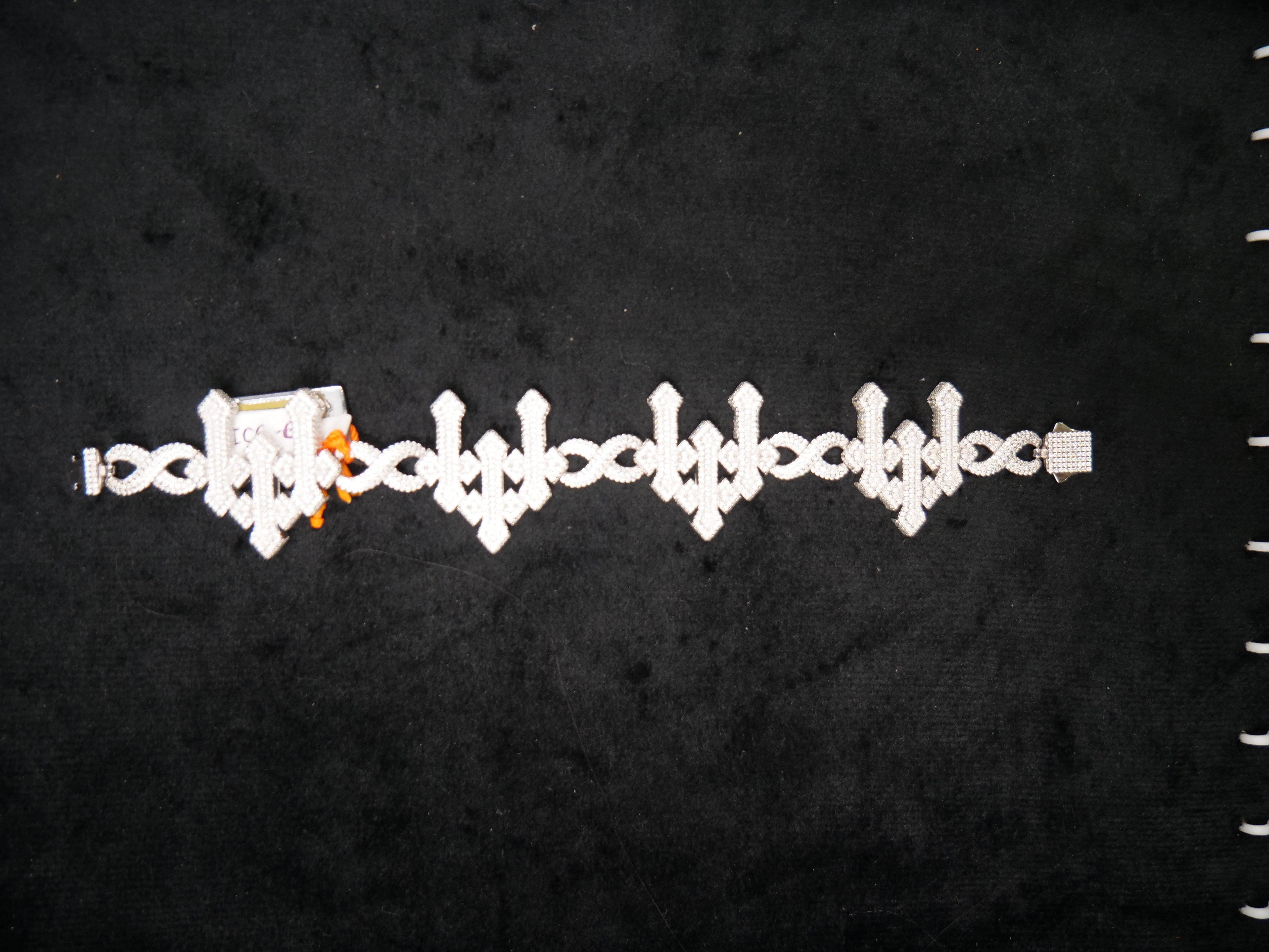 Pavé Diamond Infinity Link Statement Bracelet In White Gold
