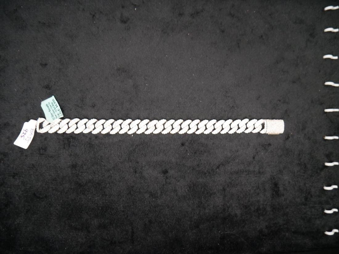 Pavé Diamond Cuban Link Bracelet In Sterling Silver d