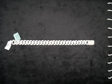 Pavé Diamond Cuban Link Bracelet In Sterling Silver