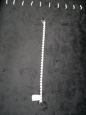 Brushed Curb Link Chain Bracelet In Sterling Silver