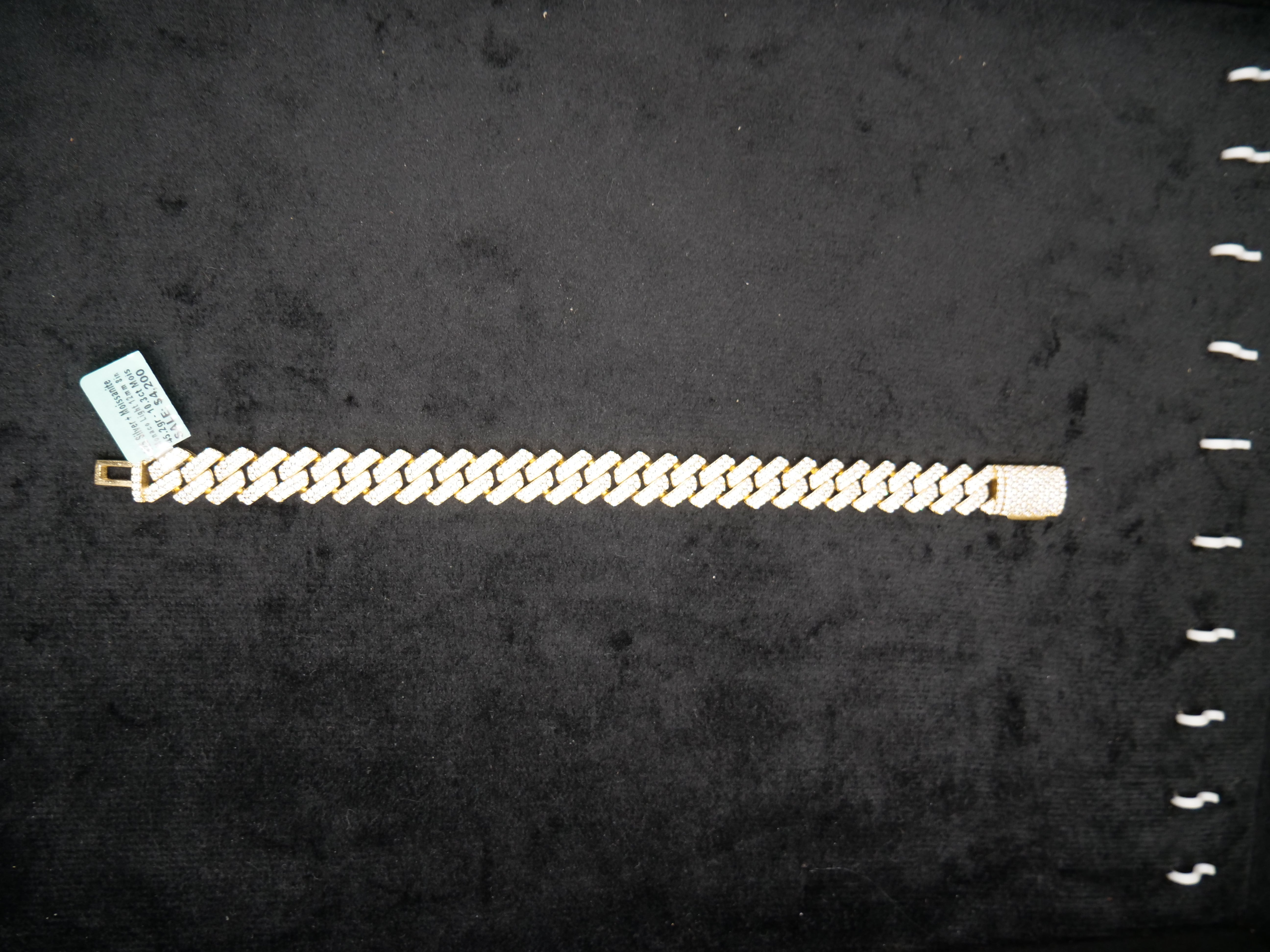 Pavé Moissanite Cuban Link Bracelet In 18K Gold