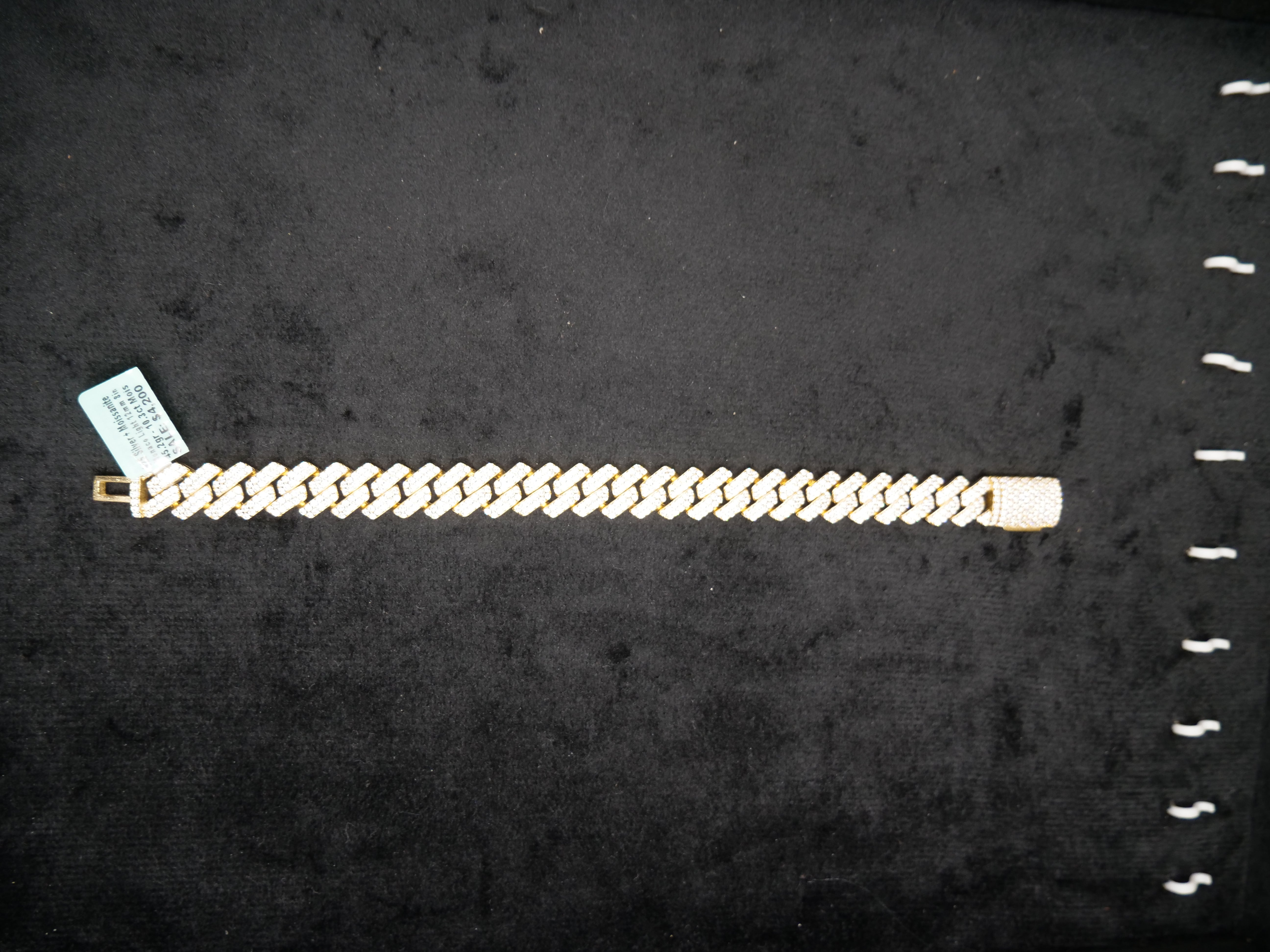 Pavé Moissanite Cuban Link Bracelet In 18K Gold