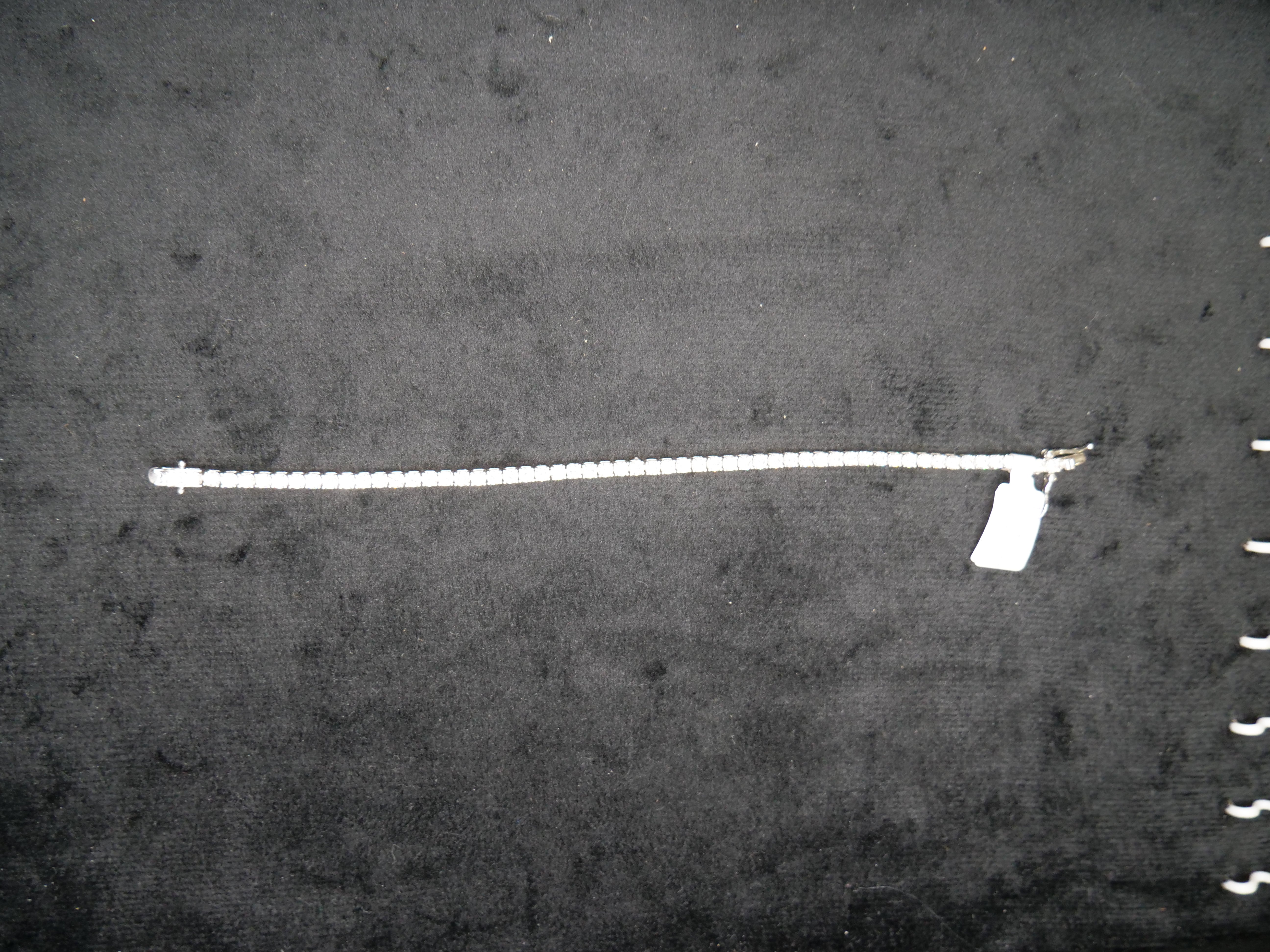 Slim Pavé Diamond Tennis Bracelet In Polished White Gold