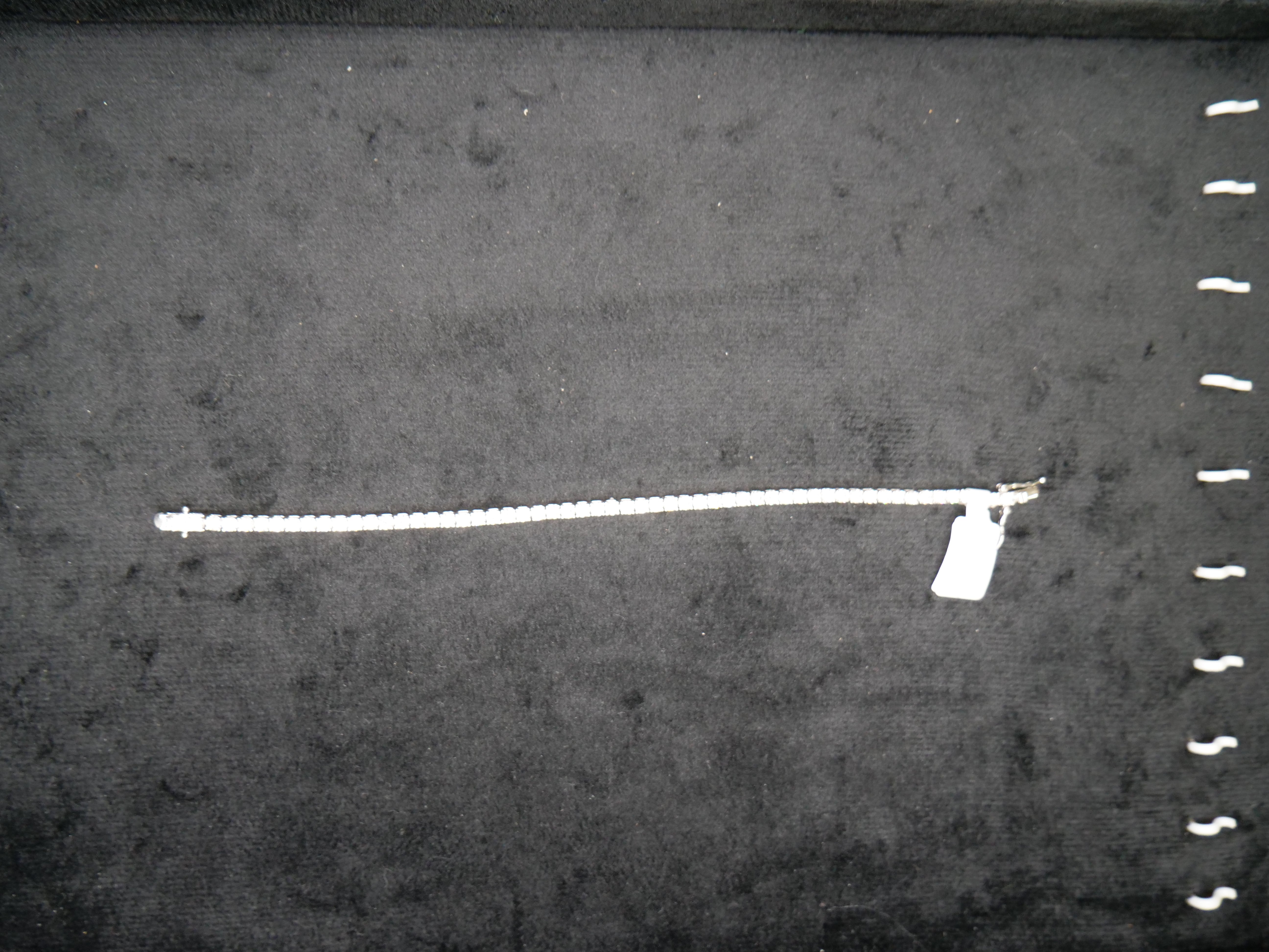 Slim Pavé Diamond Tennis Bracelet In Polished White Gold