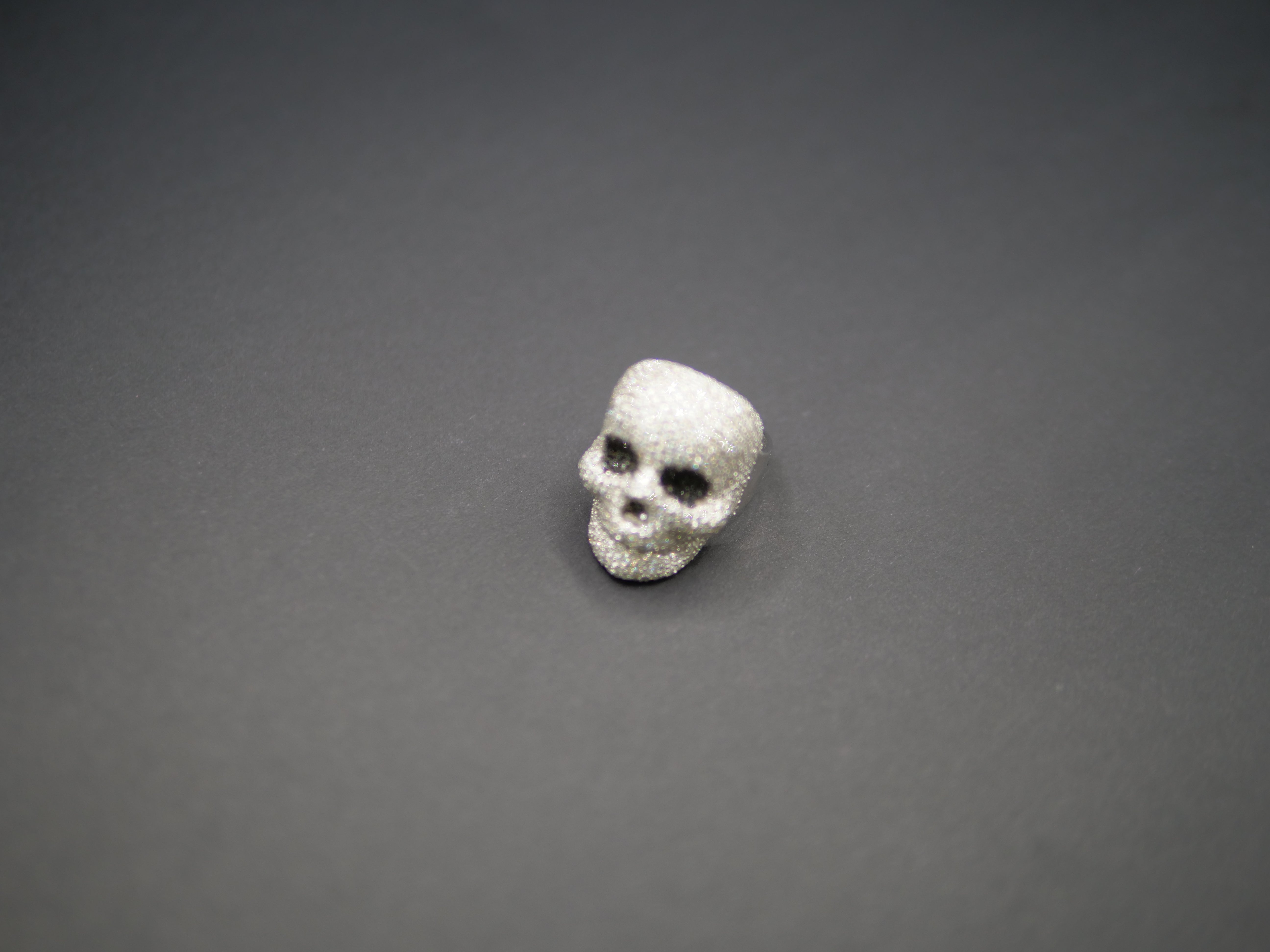 Iced Out Full Pavé Moissanite Skull Statement Ring In Sterling Silver