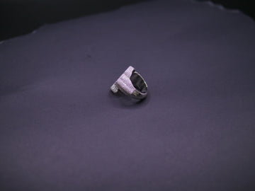 Baguette & Pavé Iced Out Cross Statement Ring In Silver