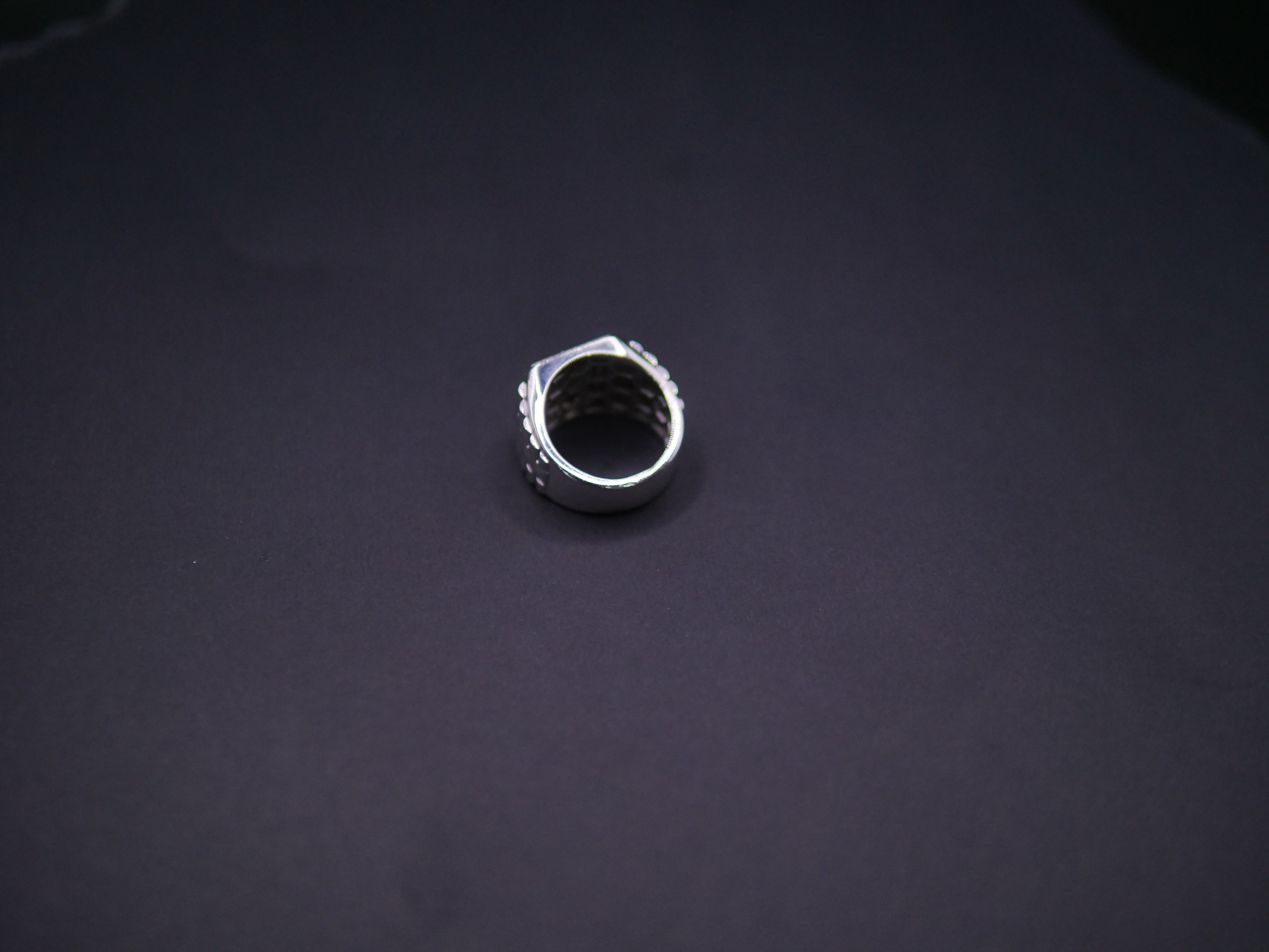 Iced Out Pavé Dollar Sign Signet Ring In Sterling Silver