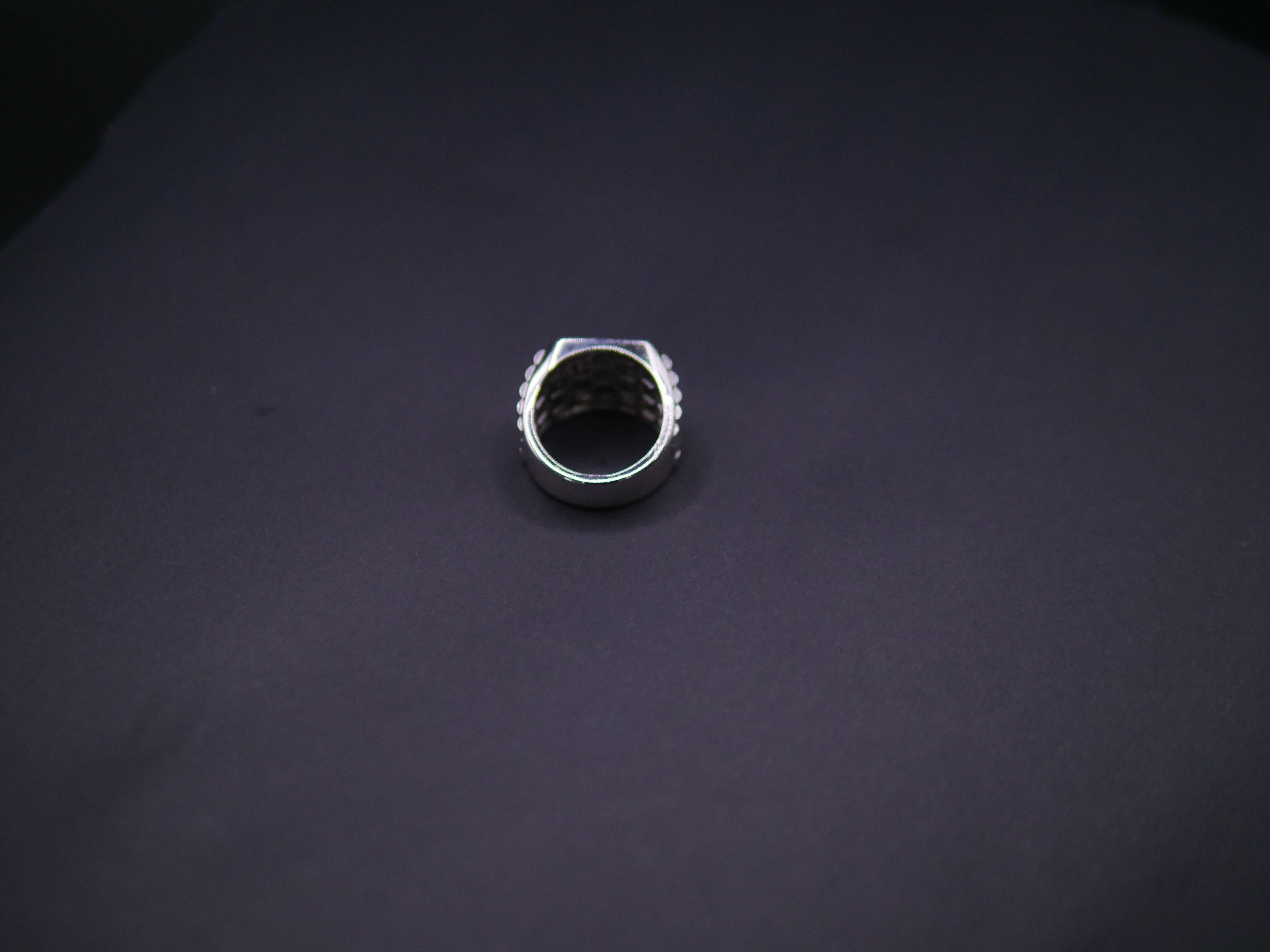 Iced Out Pavé Dollar Sign Signet Ring In Sterling Silver
