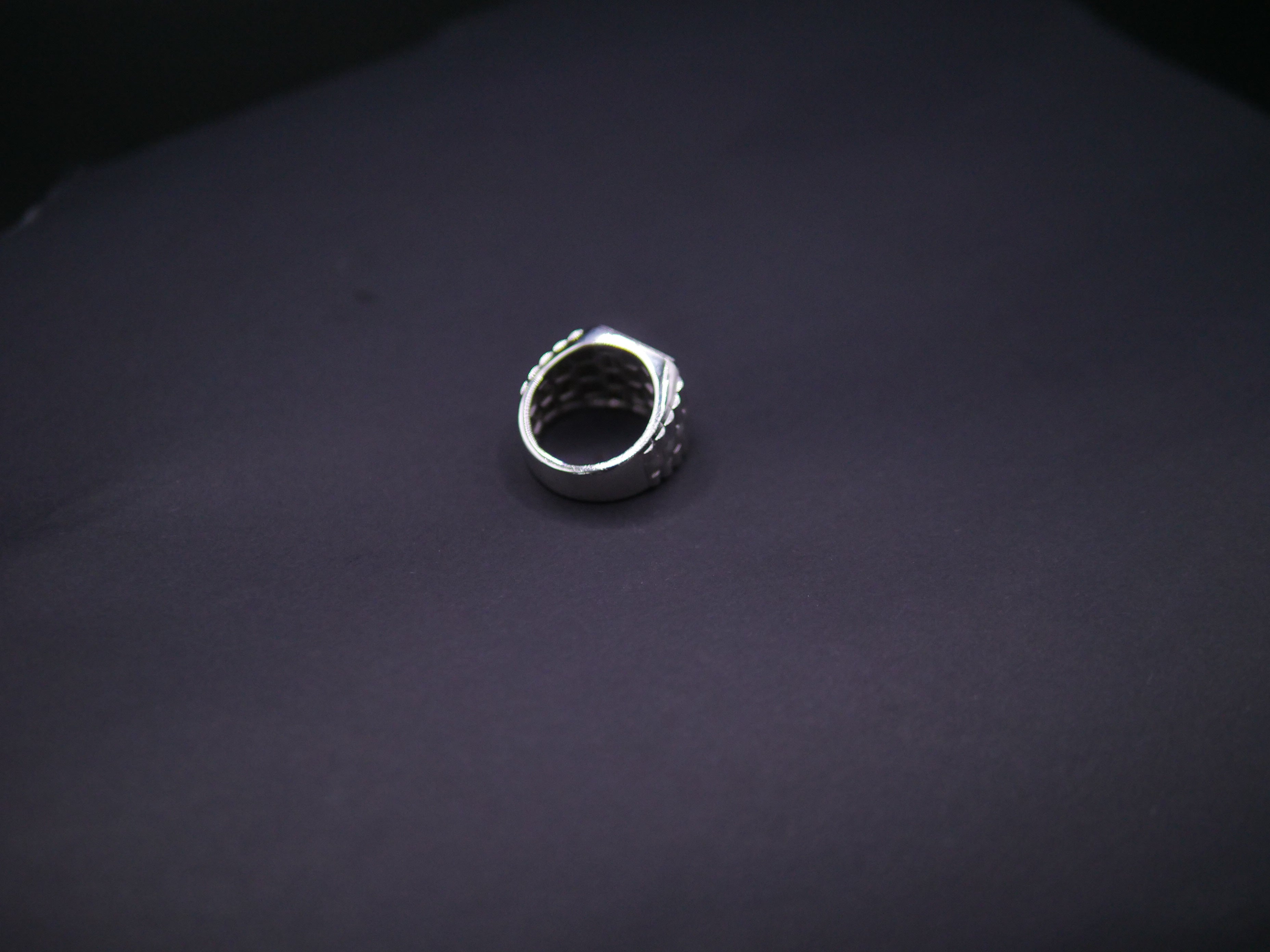 Iced Out Pavé Dollar Sign Signet Ring In Sterling Silver