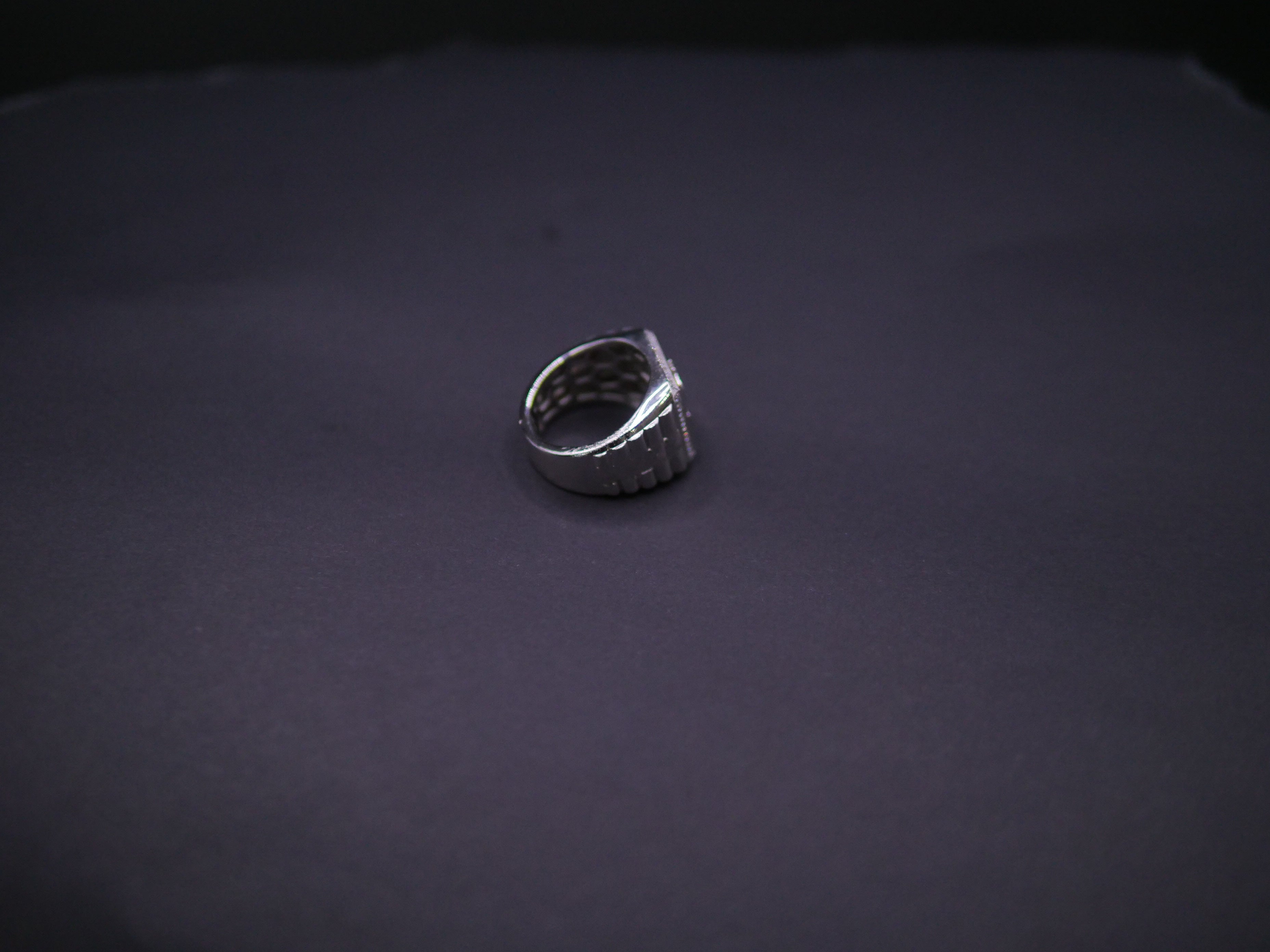 Iced Out Pavé Dollar Sign Signet Ring In Sterling Silver