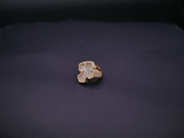 Heavyweight Iced Out Full Pavé Cushion Signet Ring In 18K Gold