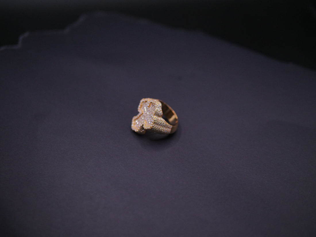 Heavyweight Iced Out Full Pavé Cushion Signet Ring In 18K Gold
