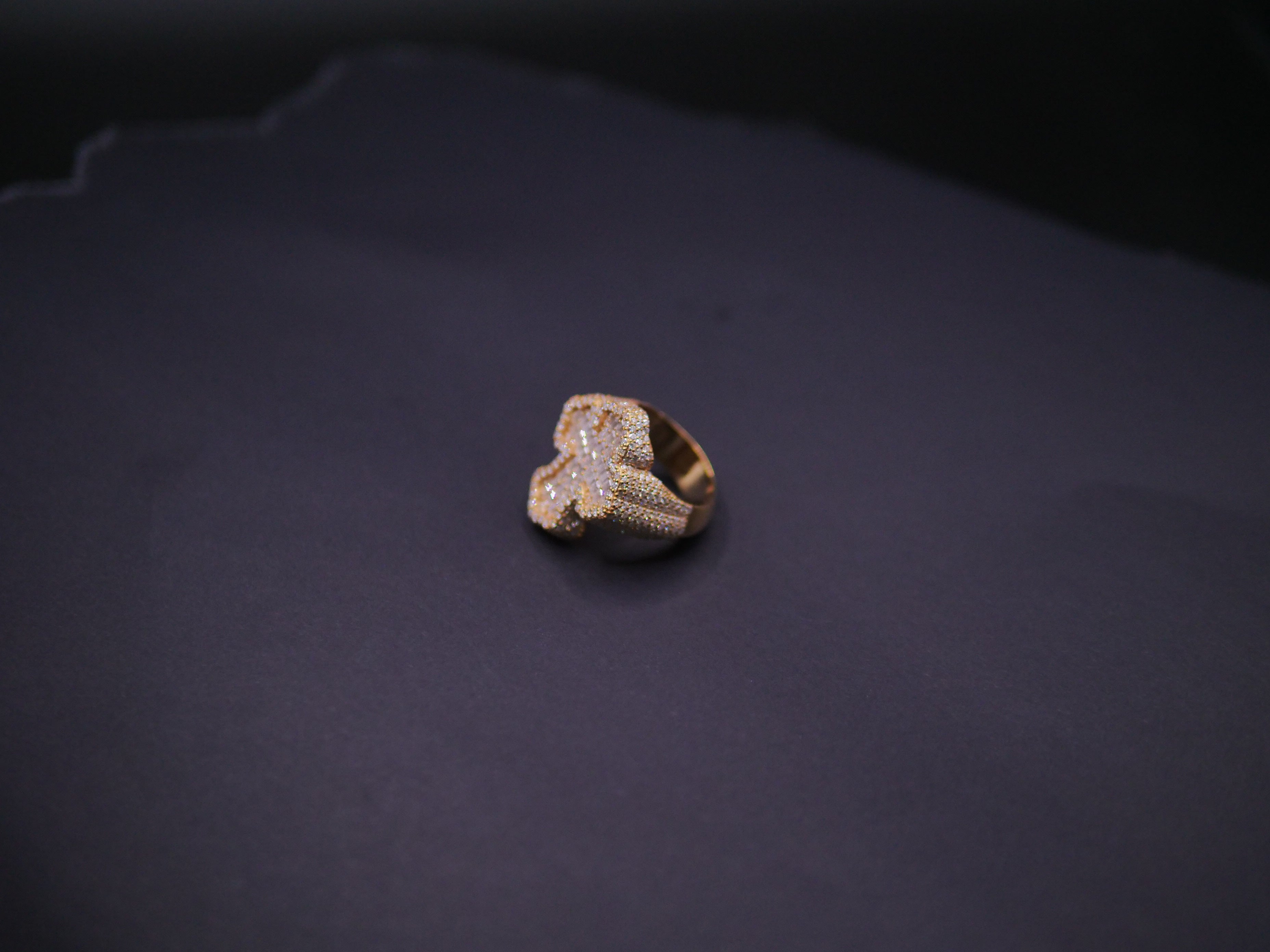 Heavyweight Iced Out Full Pavé Cushion Signet Ring In 18K Gold