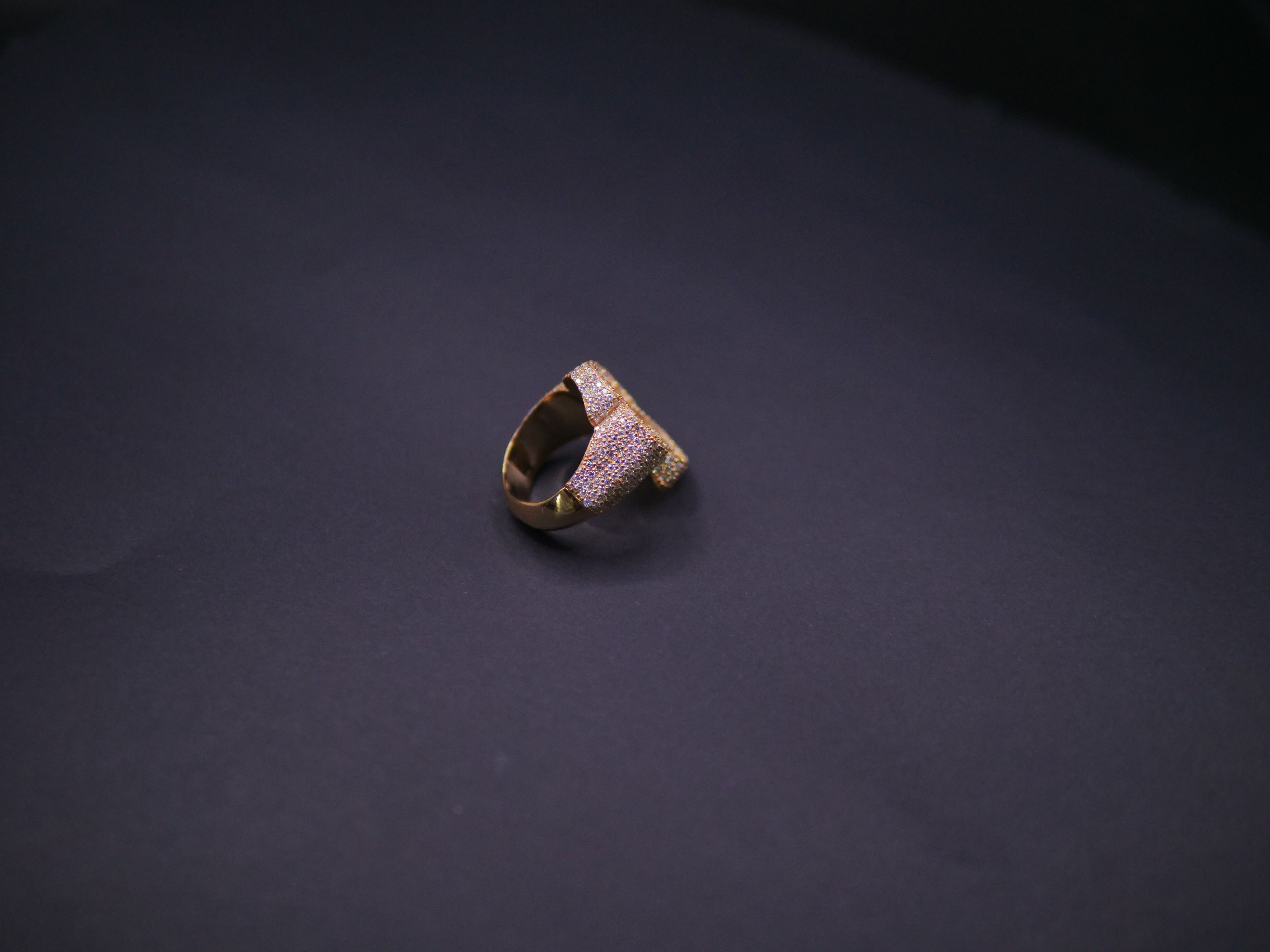 Heavyweight Iced Out Full Pavé Cushion Signet Ring In 18K Gold