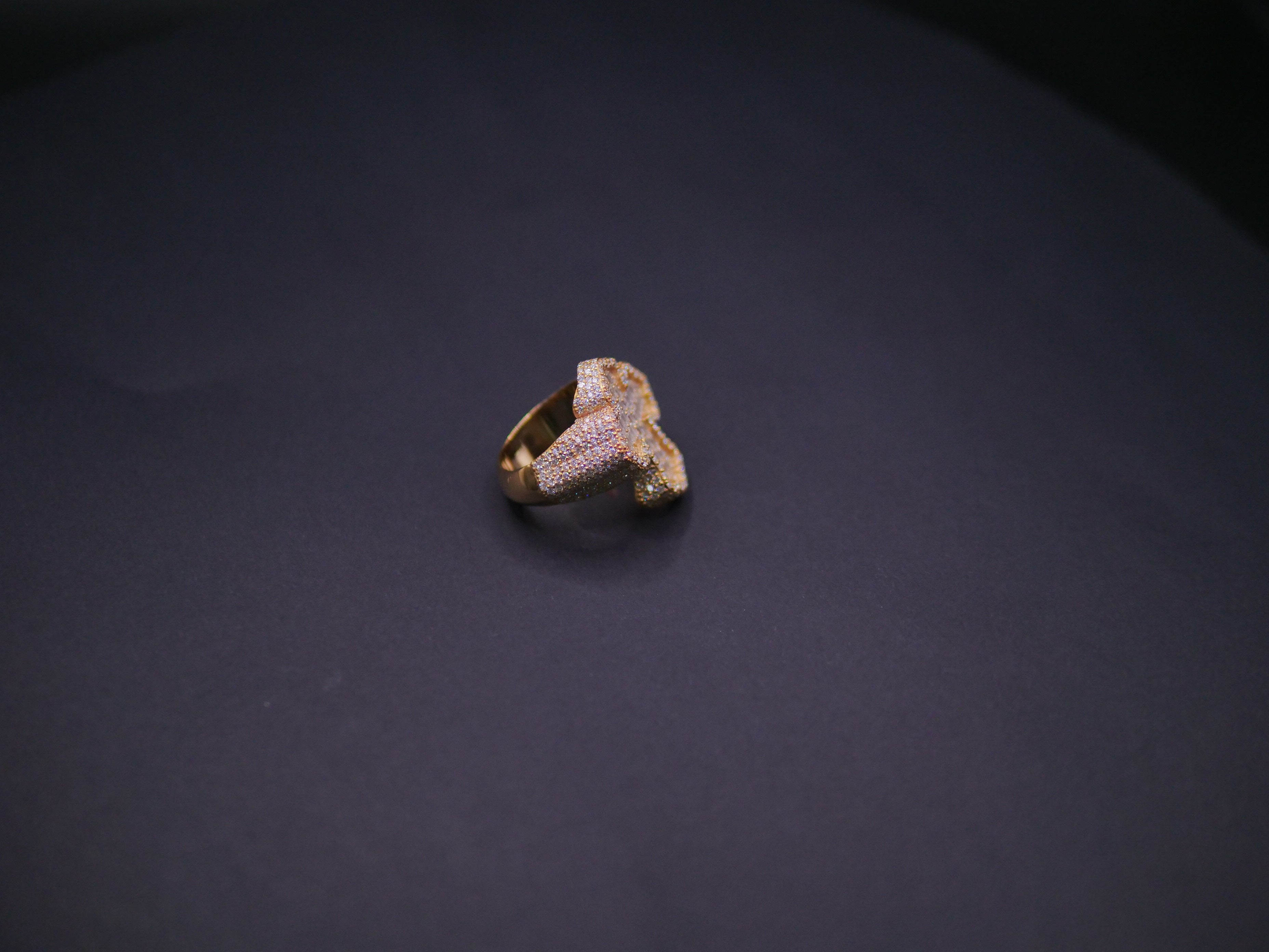 Heavyweight Iced Out Full Pavé Cushion Signet Ring In 18K Gold