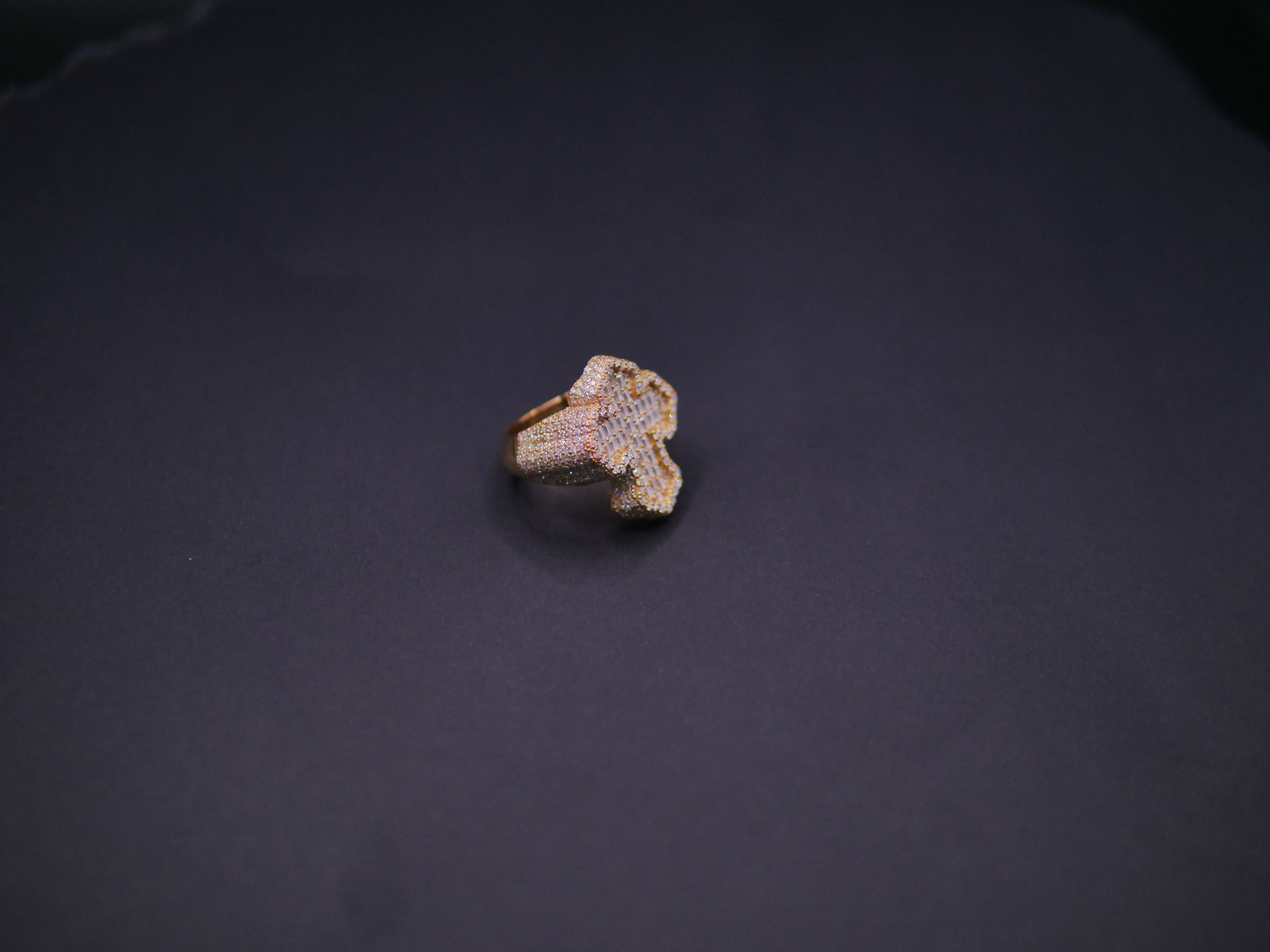 Heavyweight Iced Out Full Pavé Cushion Signet Ring In 18K Gold
