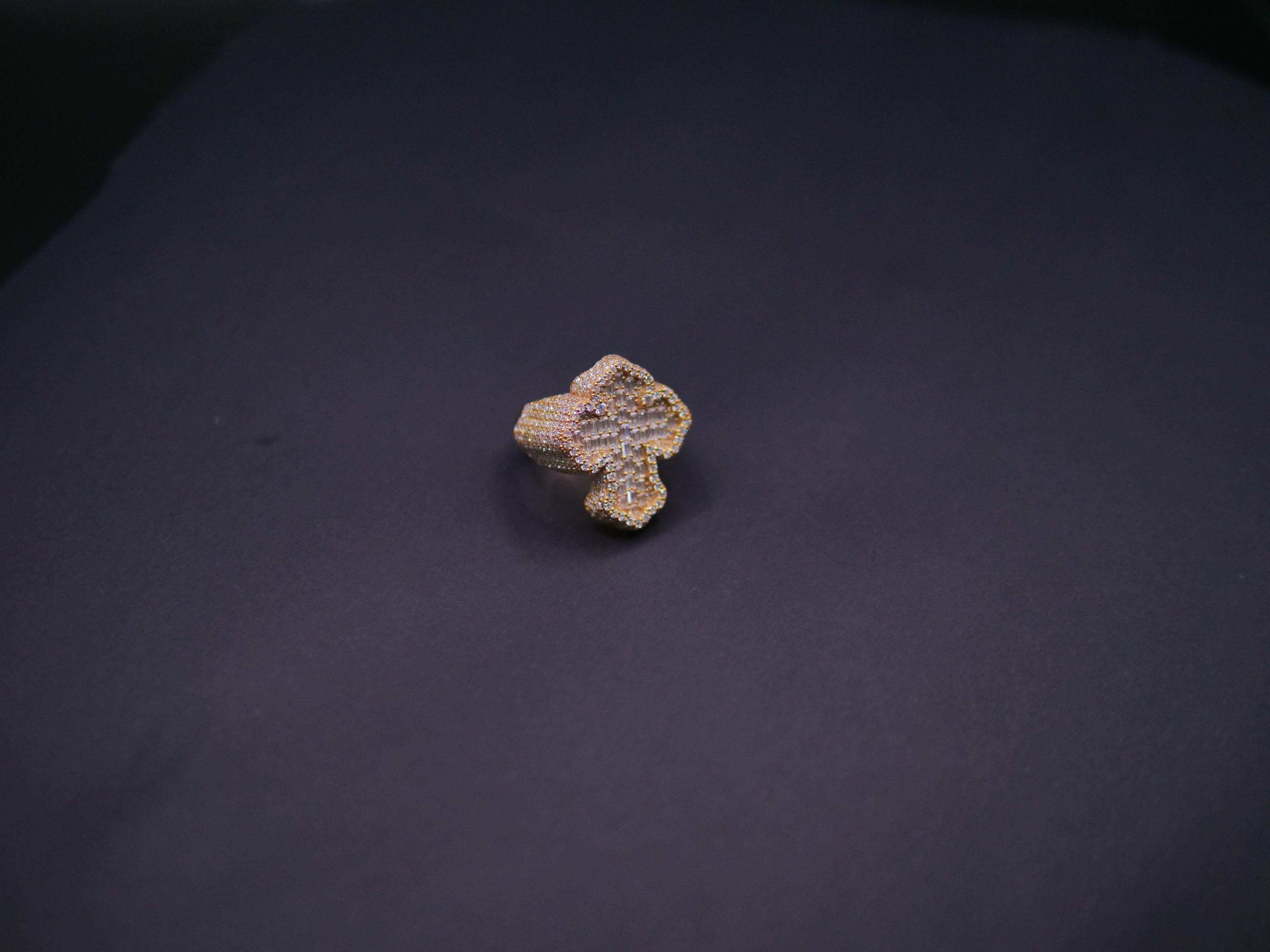 Heavyweight Iced Out Full Pavé Cushion Signet Ring In 18K Gold