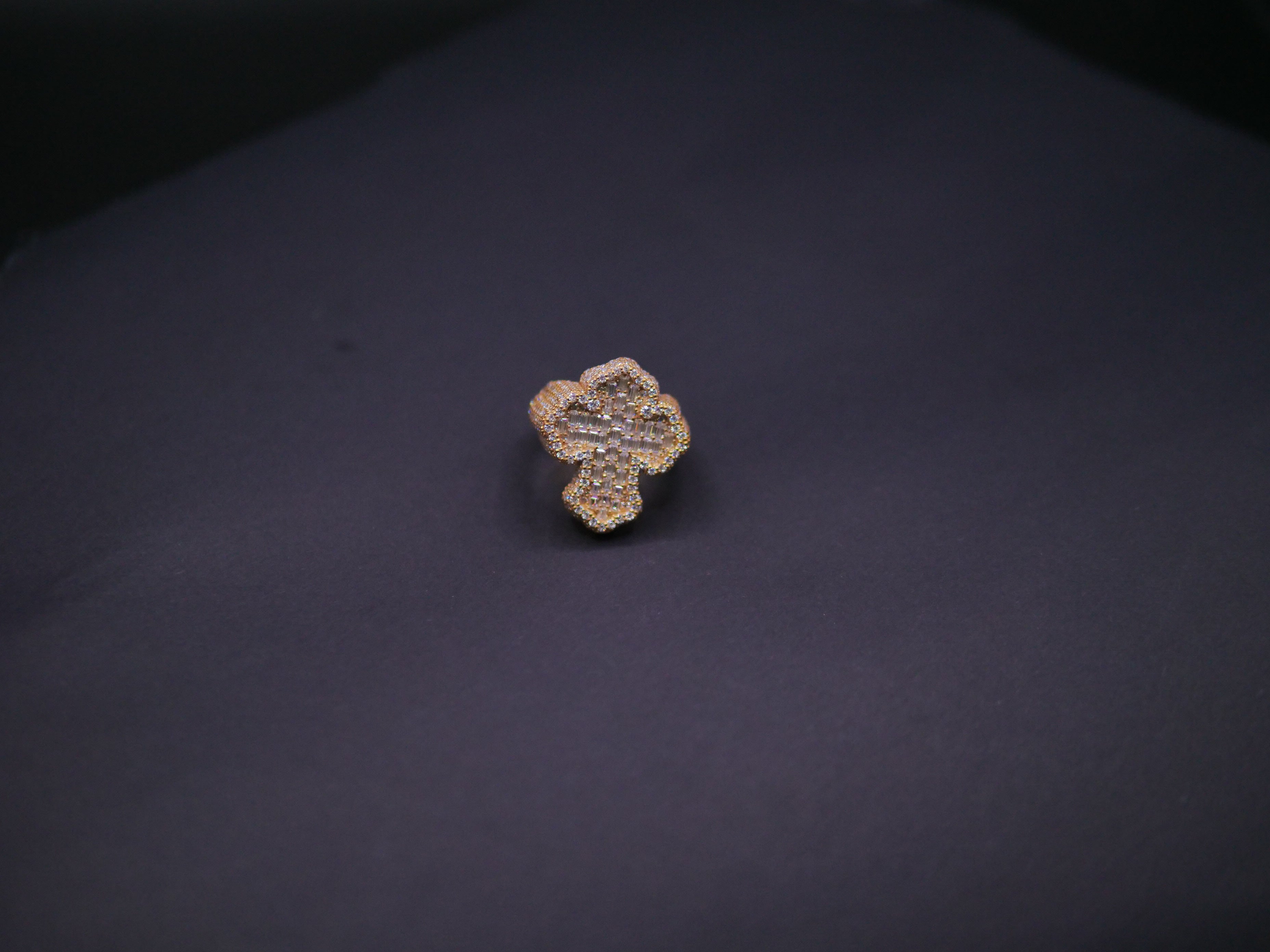 Heavyweight Iced Out Full Pavé Cushion Signet Ring In 18K Gold
